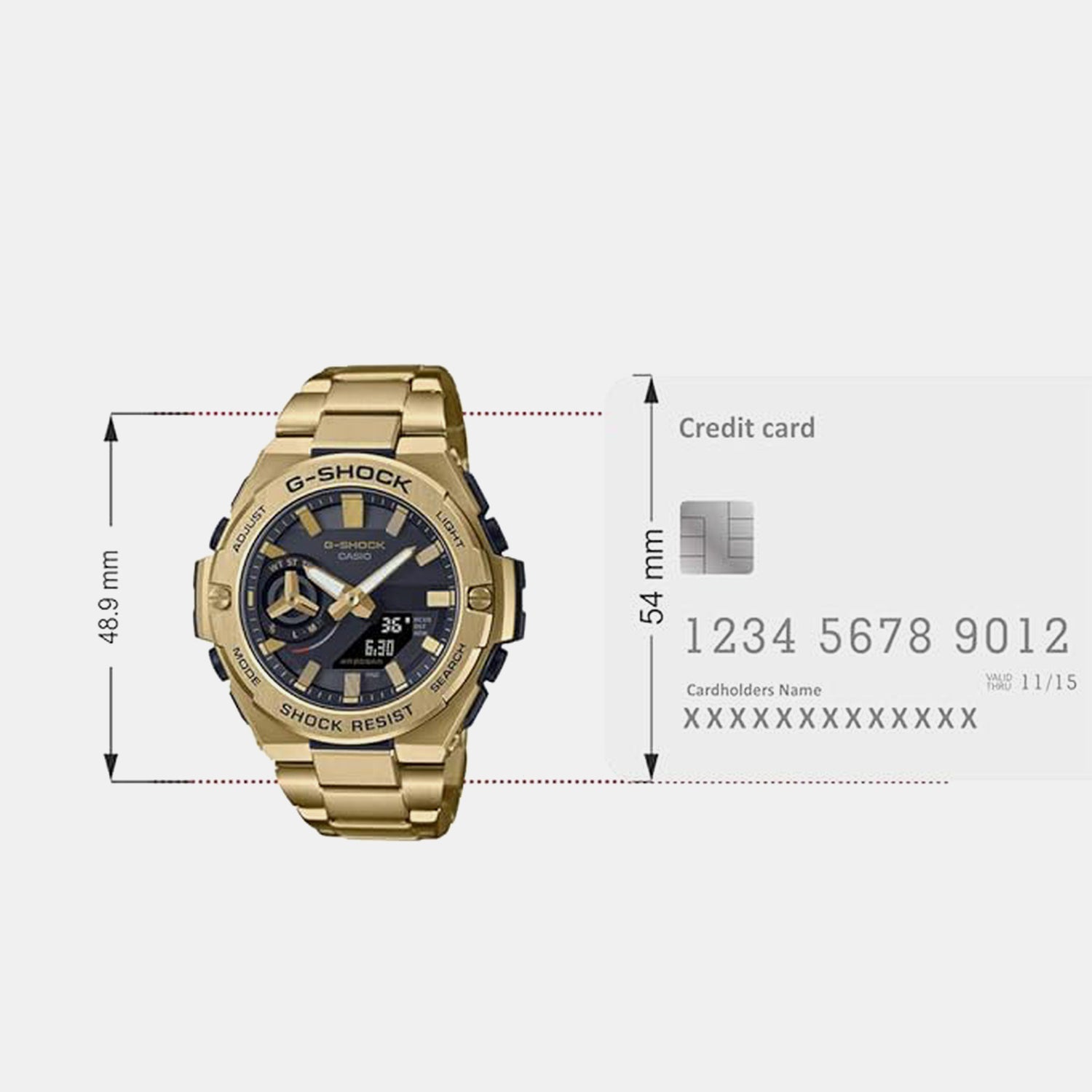 G-Shock Men Quartz Black Dial Analog-Digital Stainless Steel Watch G1234