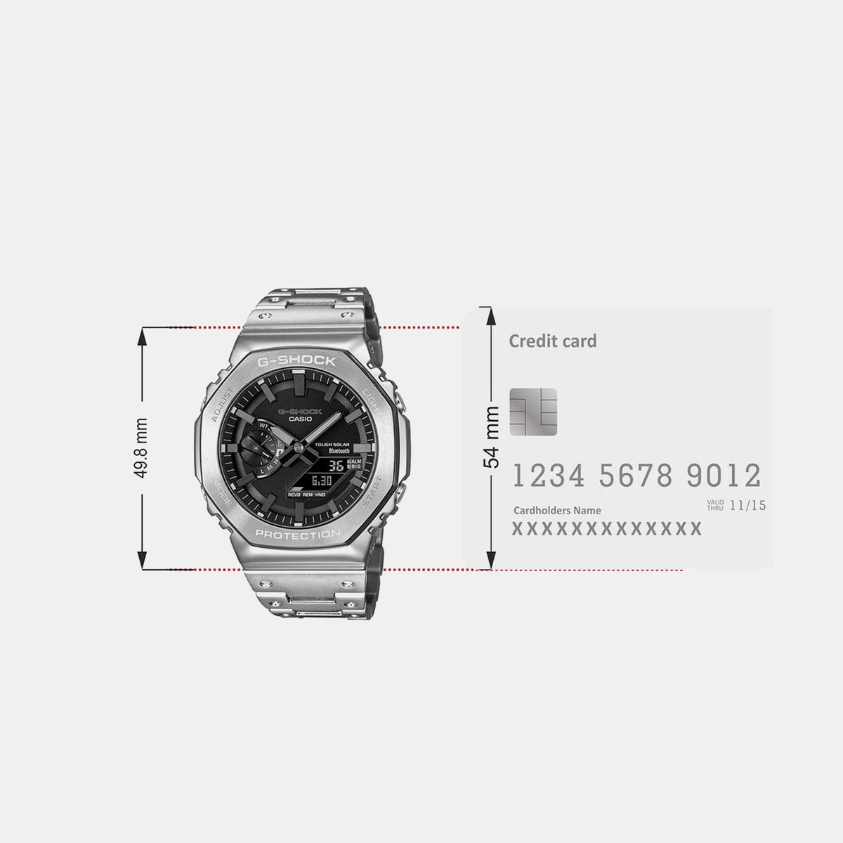G-Shock Men Quartz Black Dial Analog-Digital Stainless Steel Watch G1270