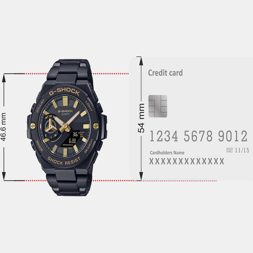 G-Shock Men Quartz Black Dial Analog-Digital Stainless Steel Watch G1275
