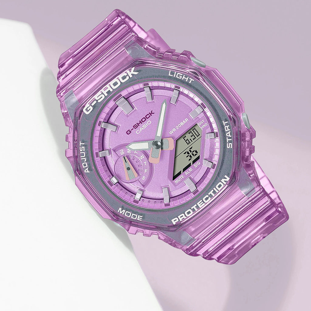 G-Shock Men Quartz Purple Dial Analog-Digital Resin Watch G1290