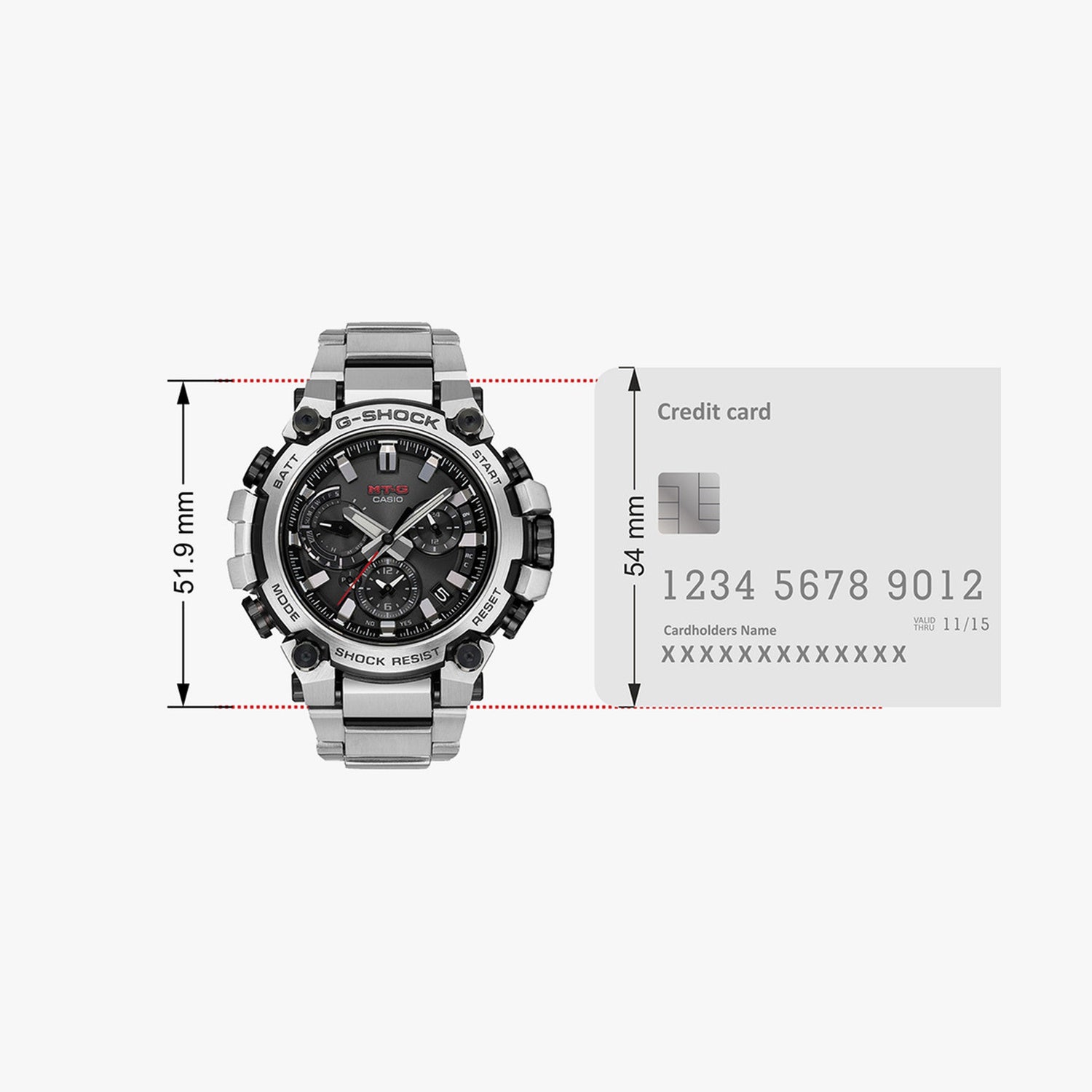G-Shock Men Quartz Grey Dial Chronograph Stainless Steel Watch G1306