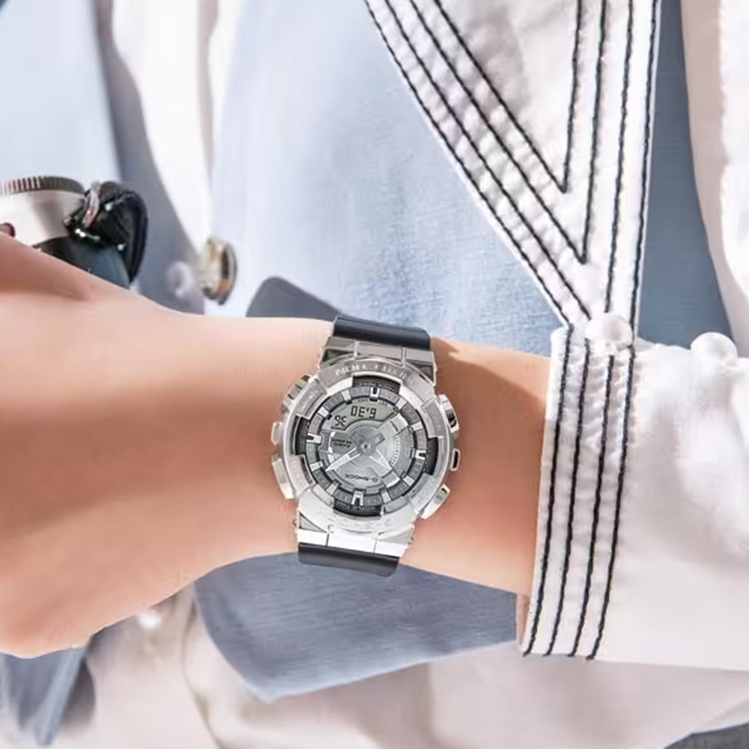 G-Shock Women Quartz Silver Dial Analog-Digital Resin Watch G1314