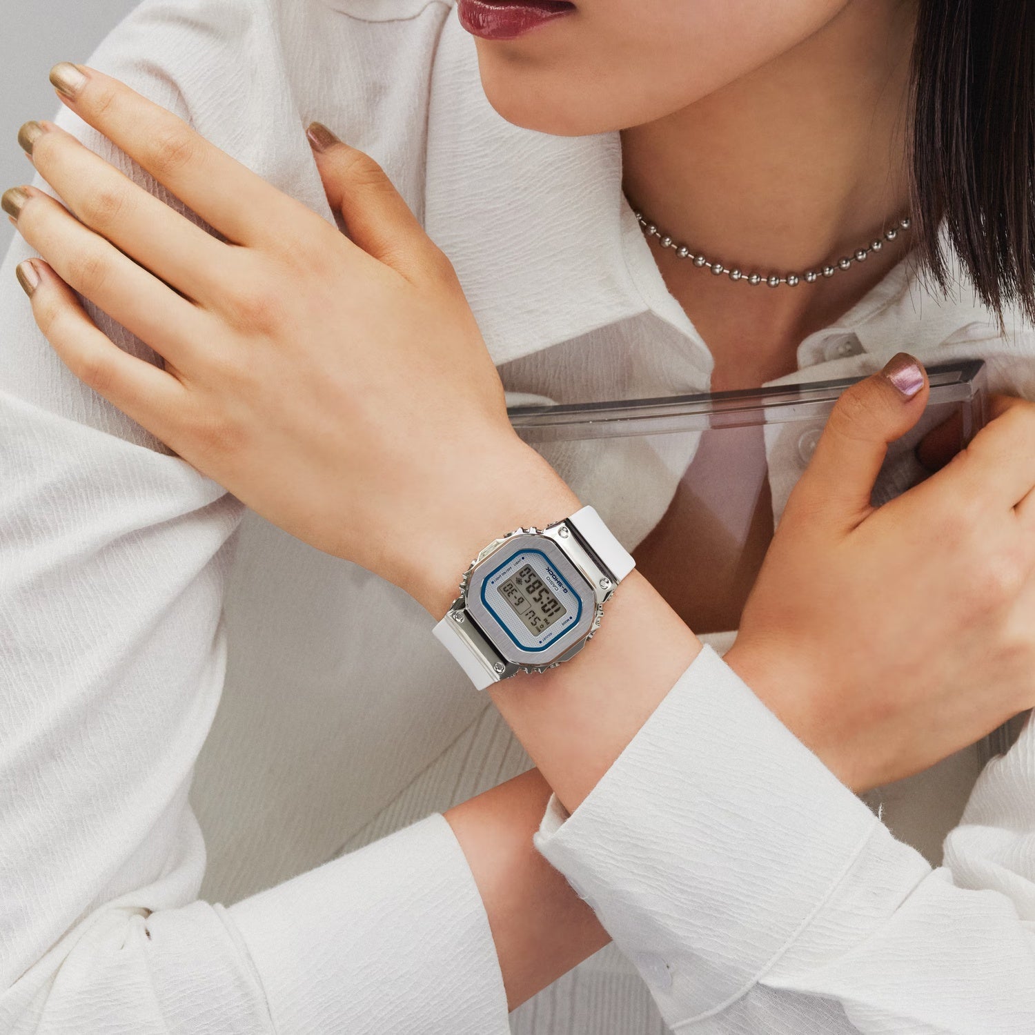 G-Shock Women Quartz White Dial Digital Resin Watch G1318