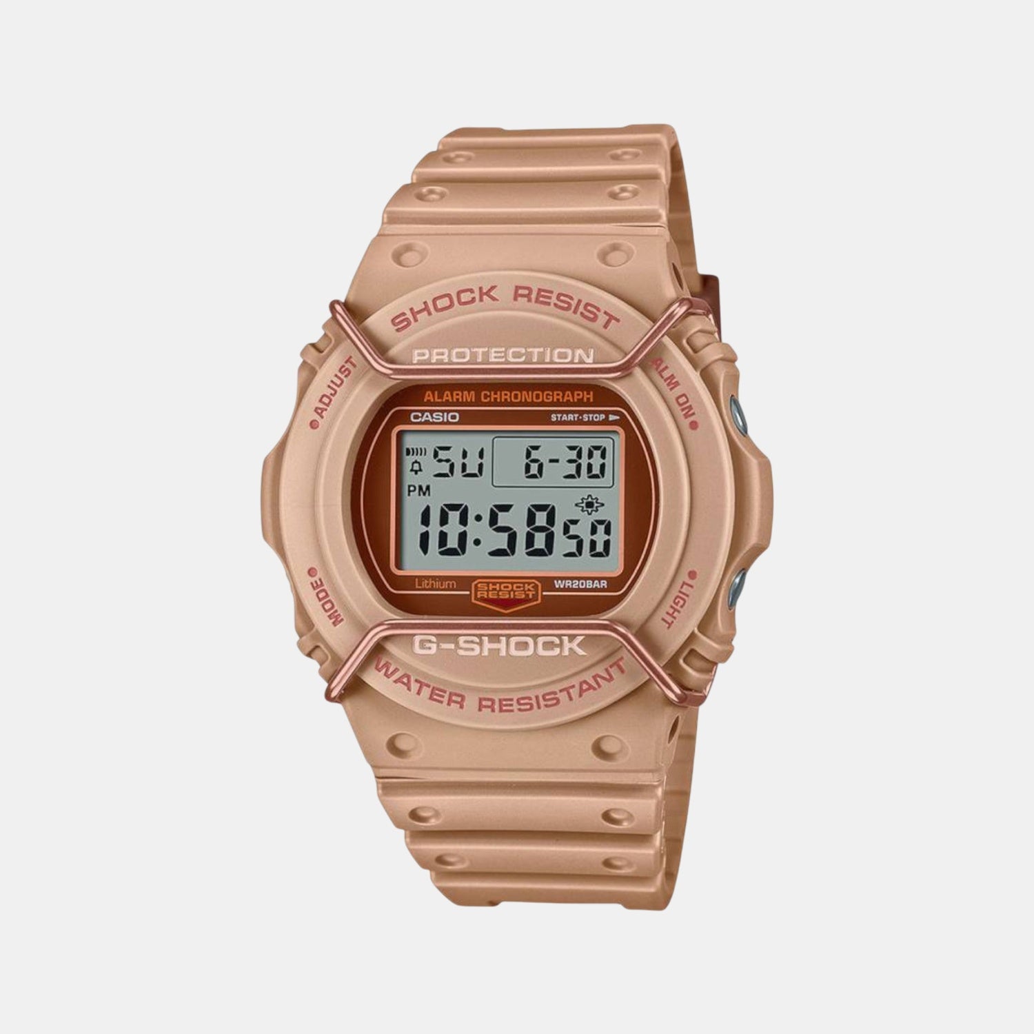 G-Shock Men Quartz Silver Dial Digital Silicone Watch G1336