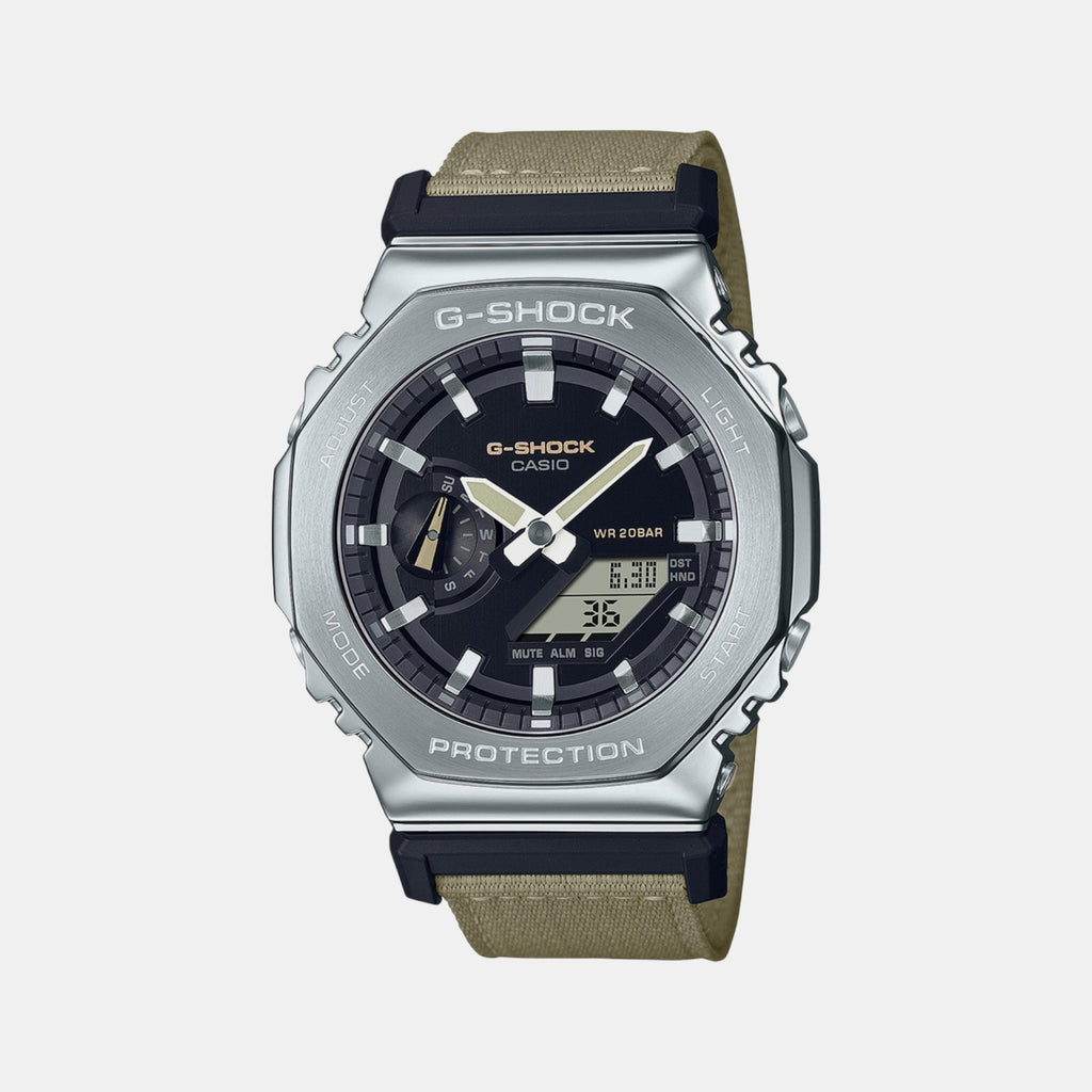 G-Shock Men Quartz Grey Dial Analog-Digital Fabric Watch G1372