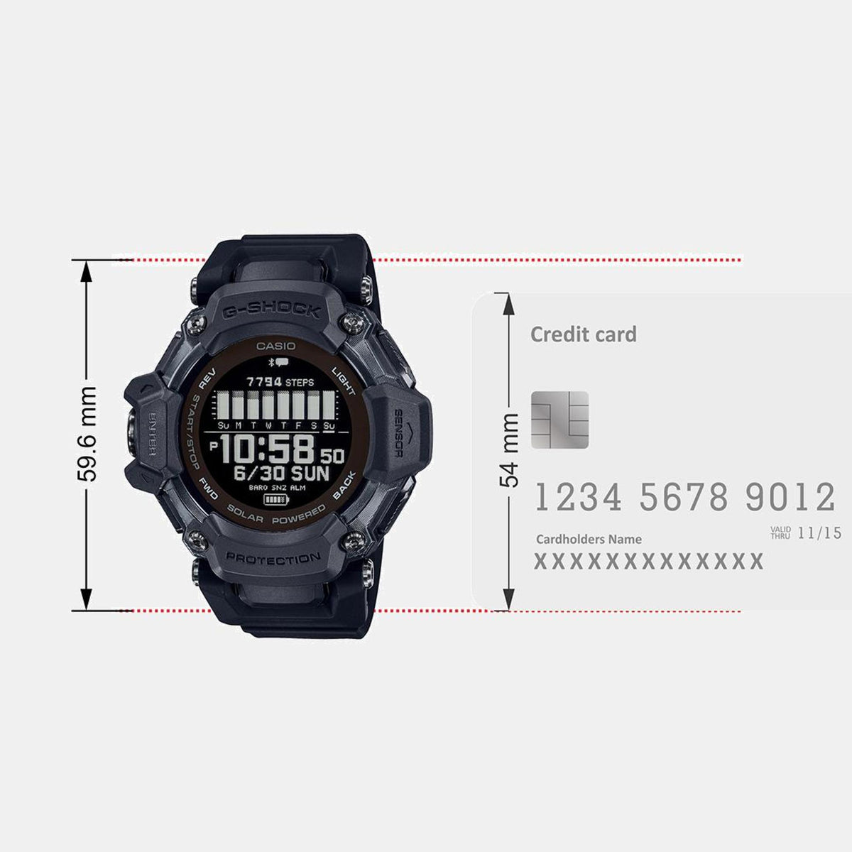 G-Shock Men Quartz Black Dial Digital Resin Watch G1382