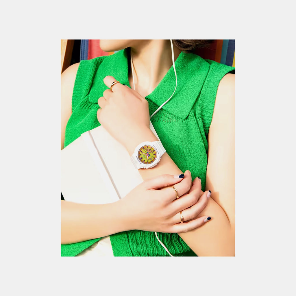 G-Shock Women Quartz Yellow Dial Analog-Digital Resin Watch G1420