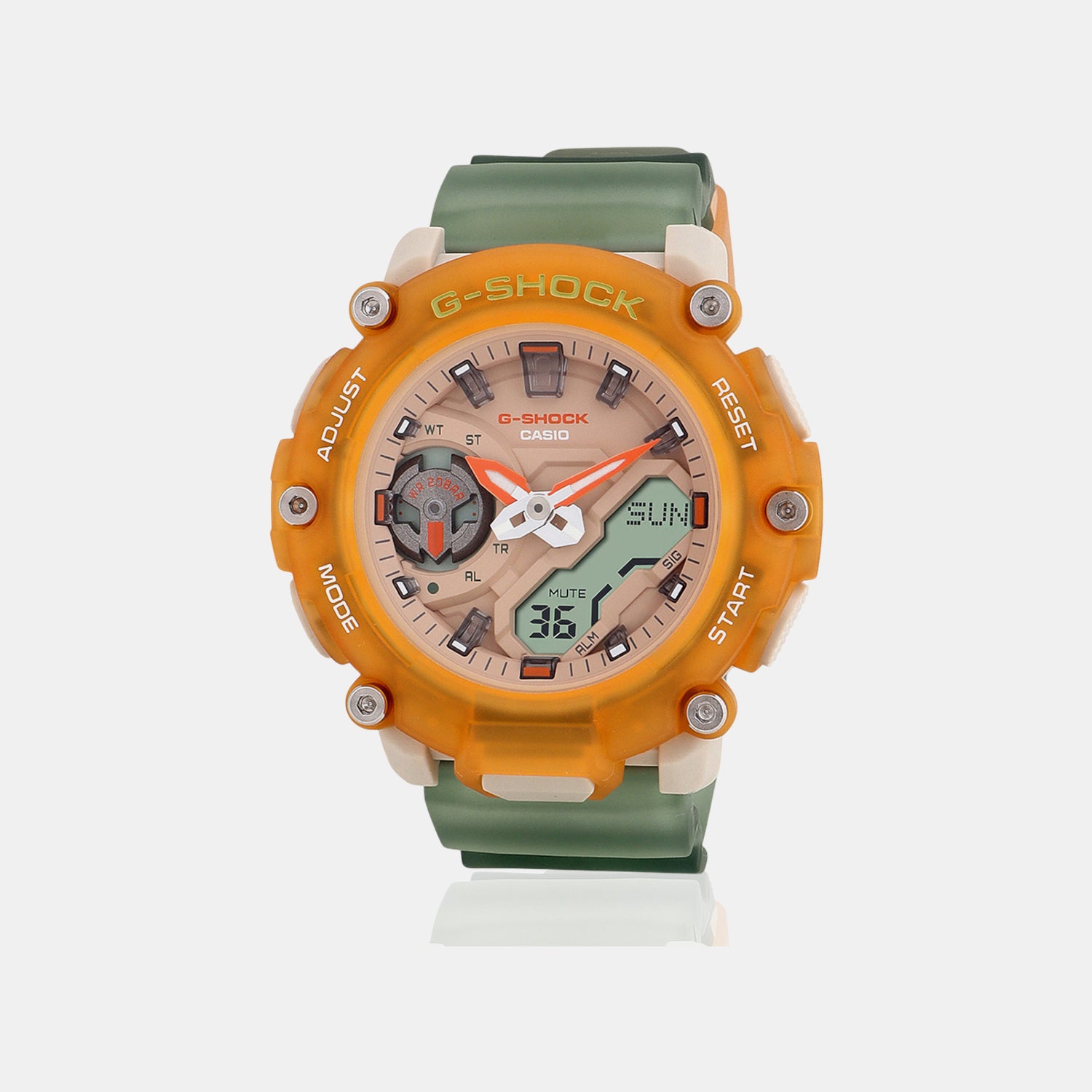 G-Shock Women Quartz Orange Dial Analog-Digital Resin Watch G1422