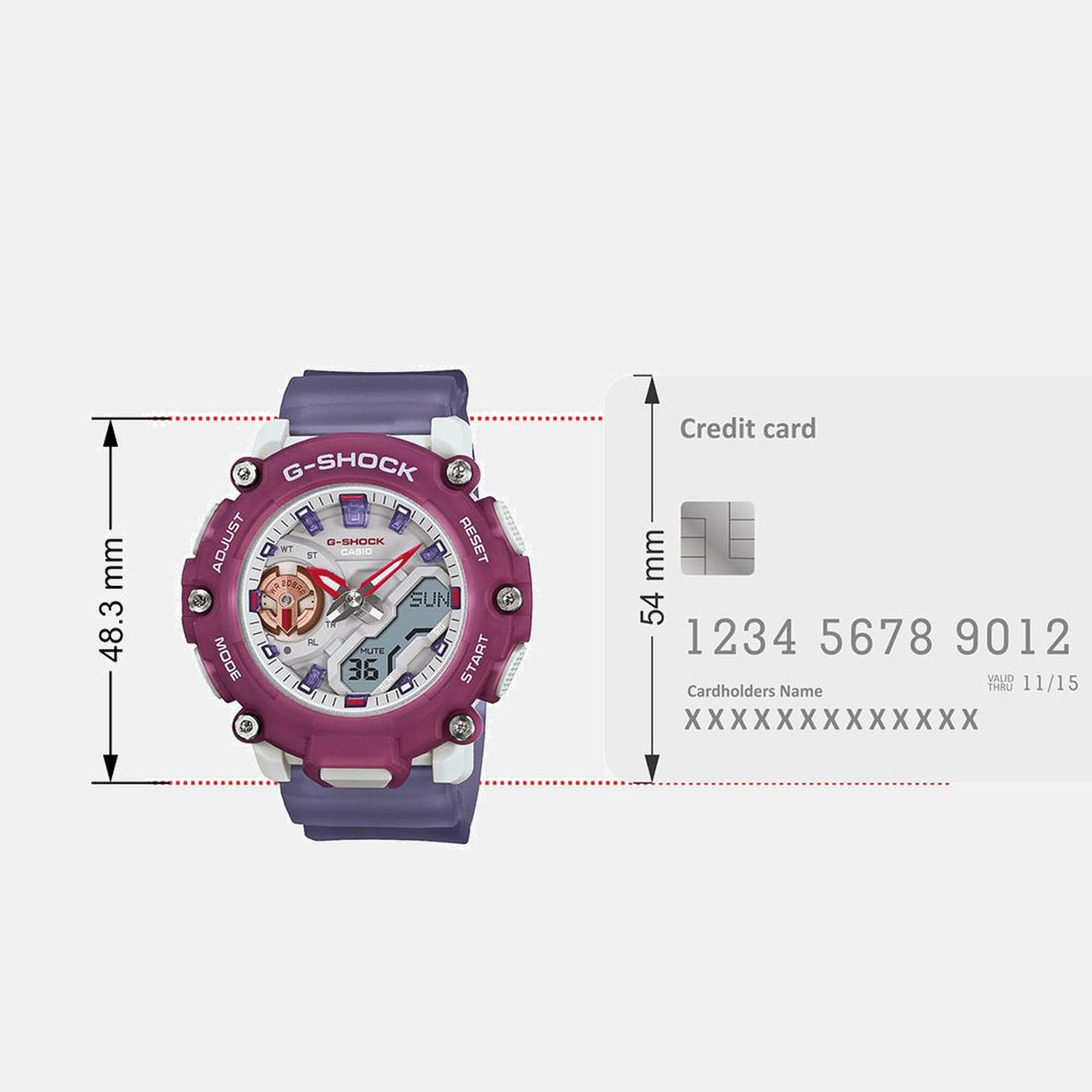 G-Shock Women Quartz Purple Dial Analog-Digital Resin Watch G1423