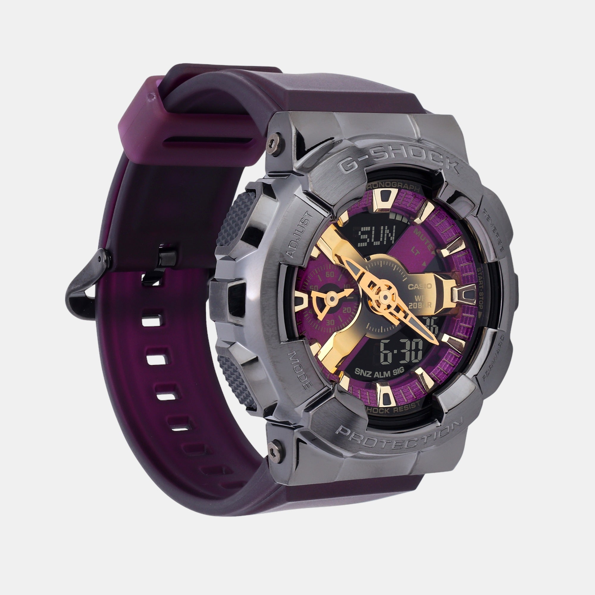 Casio Men s Analog Digital Round Dial Quartz Purple Watch G1435 Just In Time