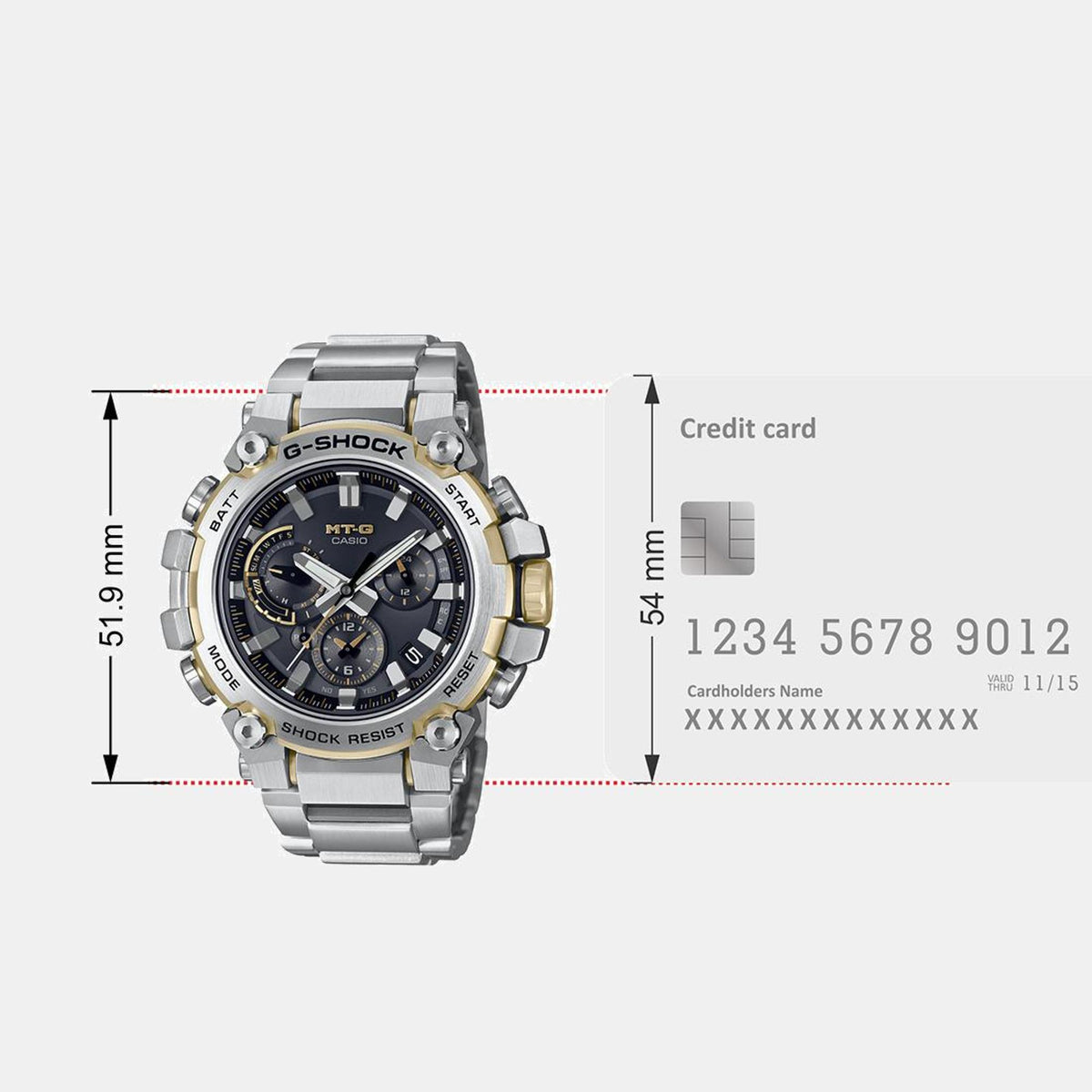 G-Shock Men Quartz Black Dial Chronograph Stainless Steel Watch G1446