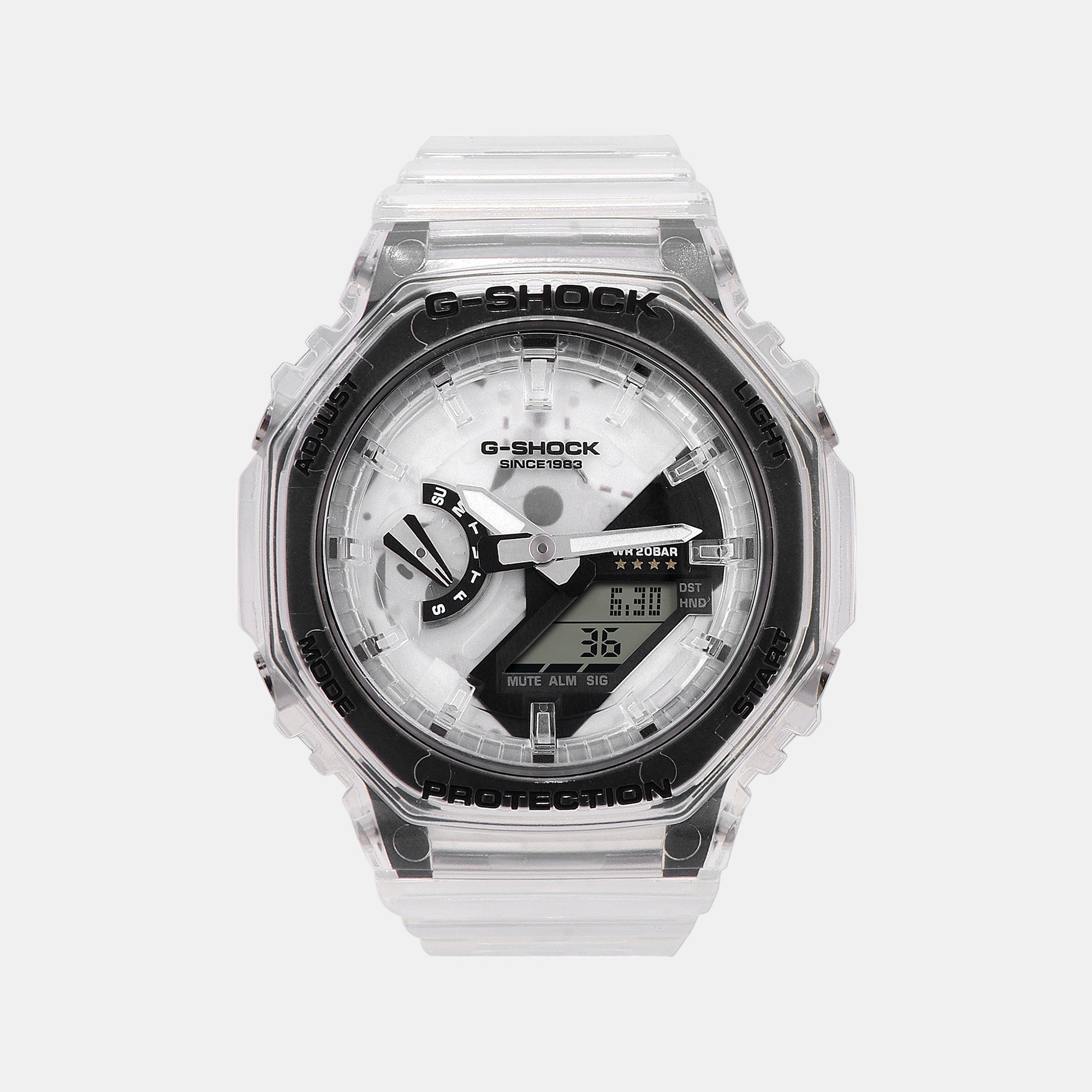 Casio Octagon White Analog-Digital watch