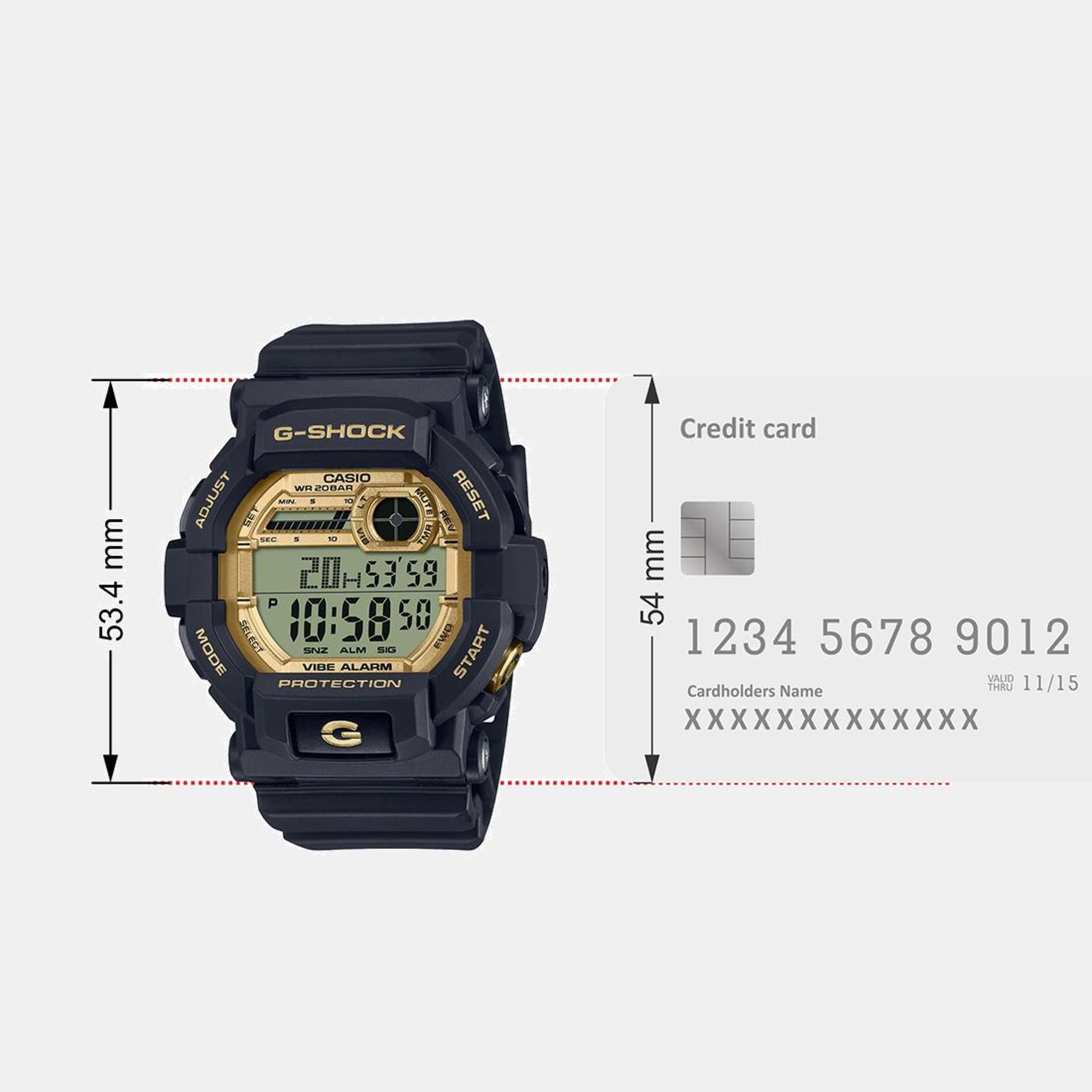 G-Shock Men Quartz Gold Dial Digital Resin Watch G1455