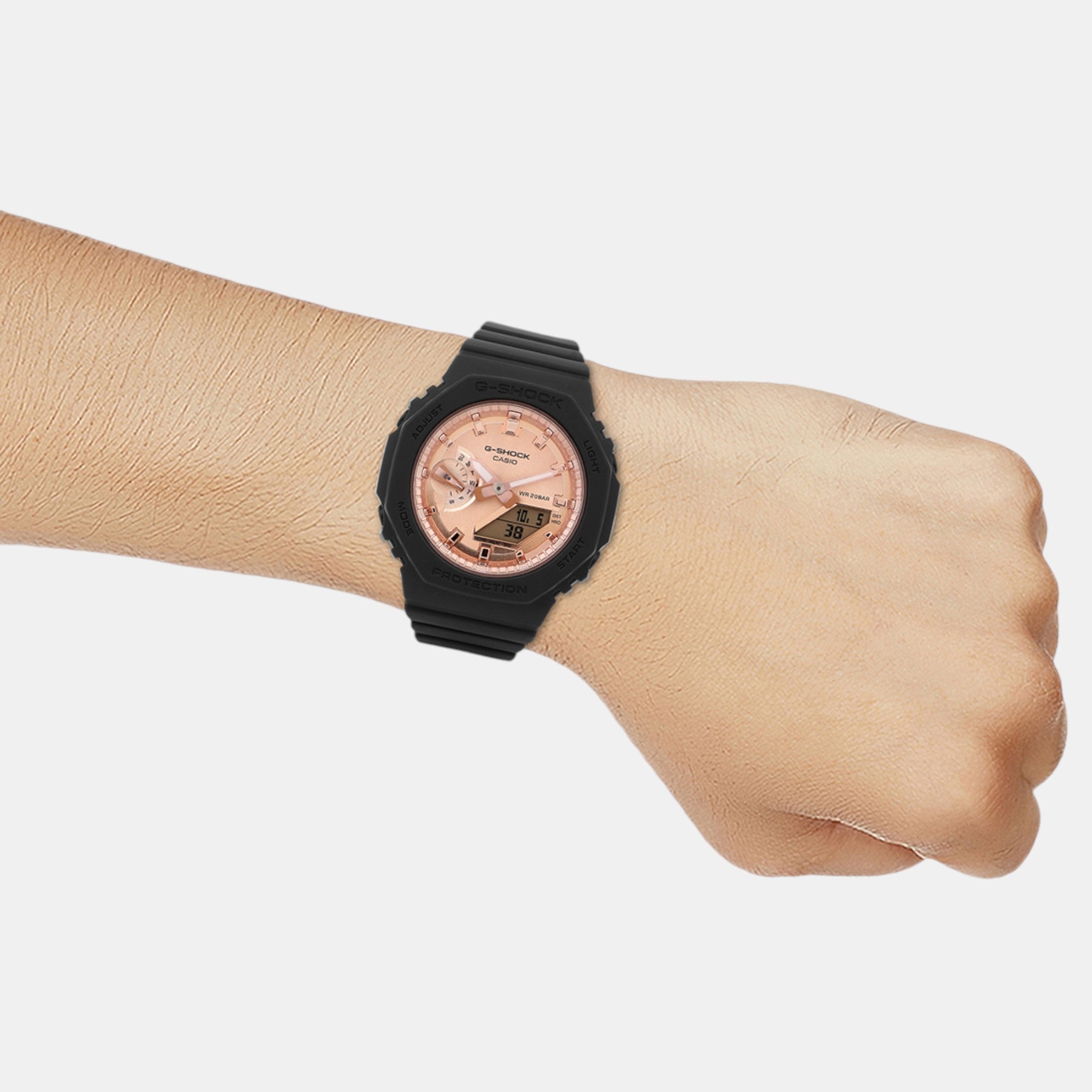 G-Shock Women Quartz Rose Gold Dial Analog-Digital Resin Watch G1459