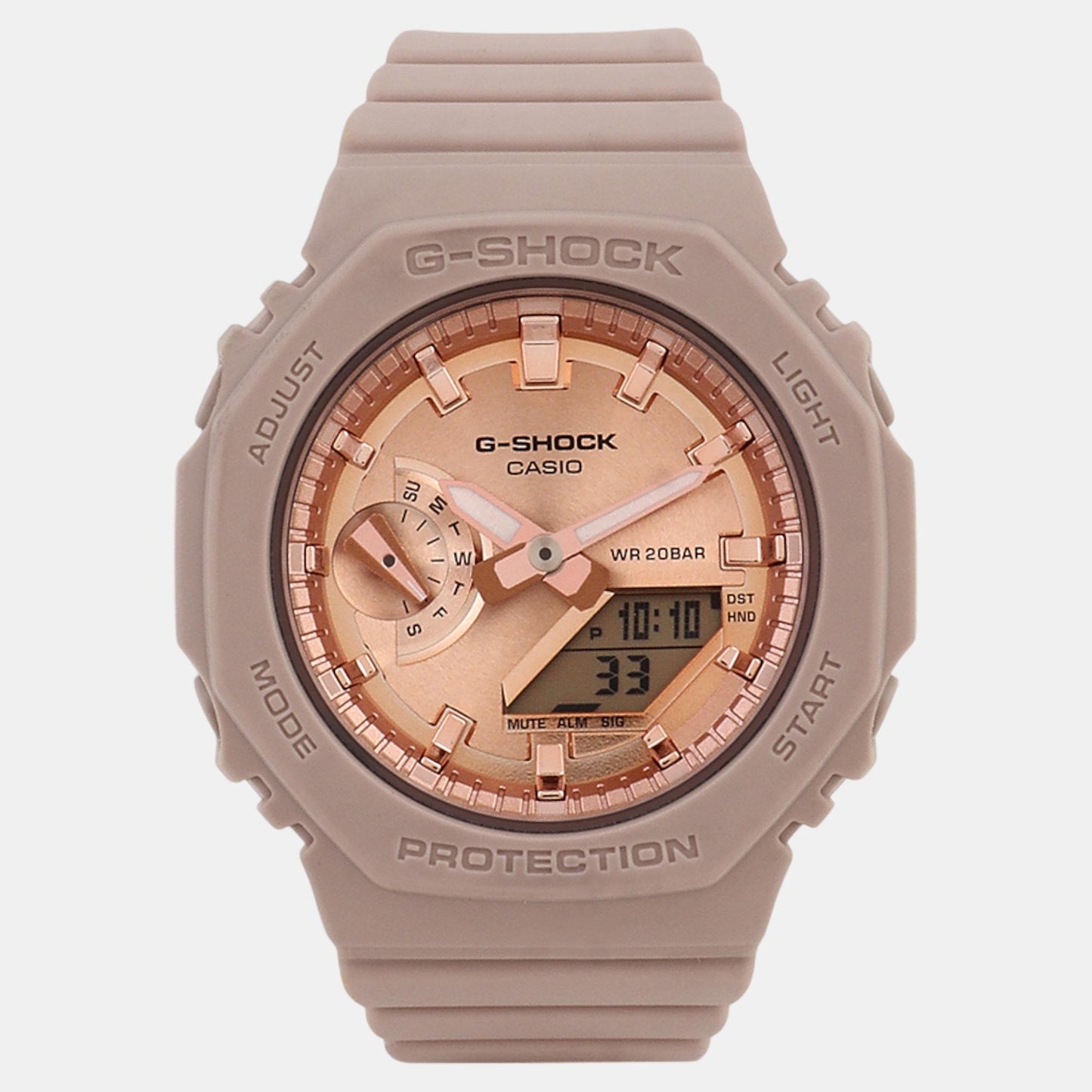 G-Shock Women Quartz Rose Gold Dial Analog-Digital Resin Watch G1460
