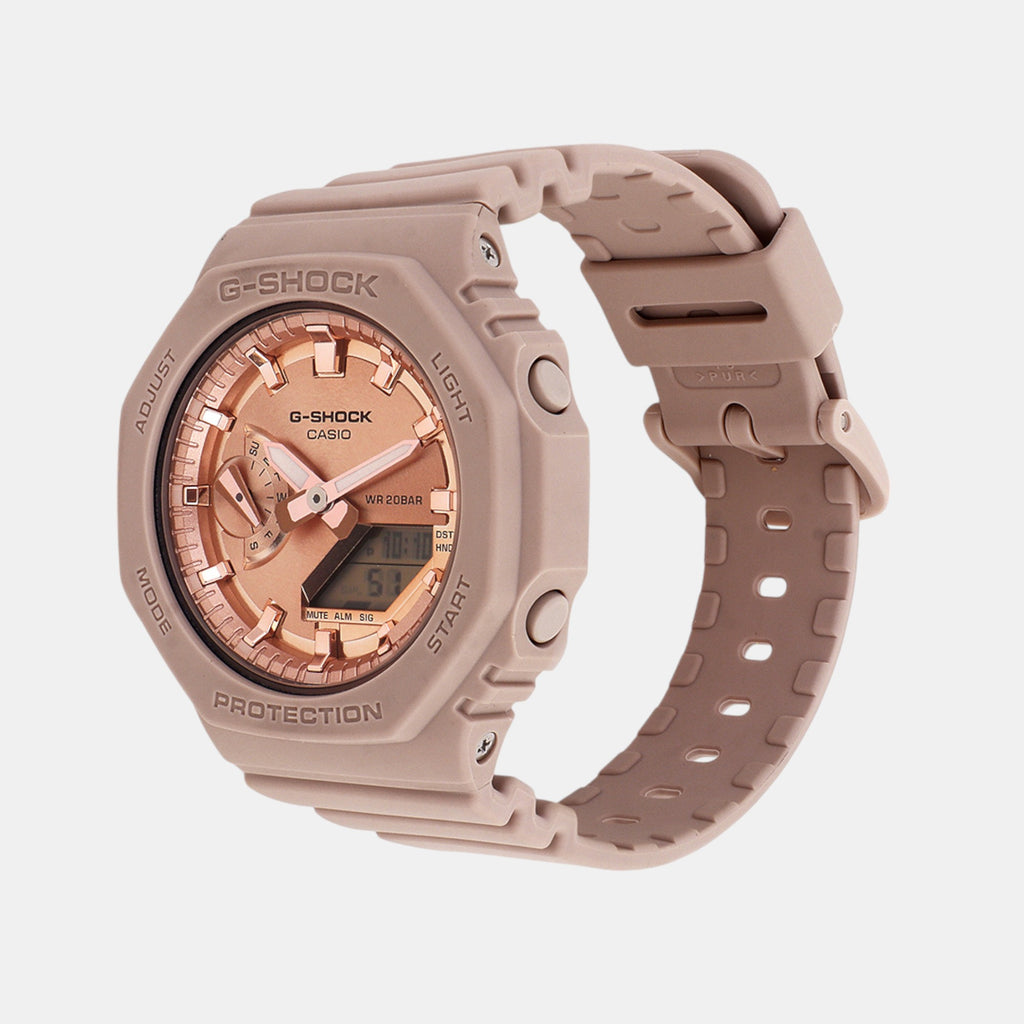 G-Shock Women Quartz Rose Gold Dial Analog-Digital Resin Watch G1460