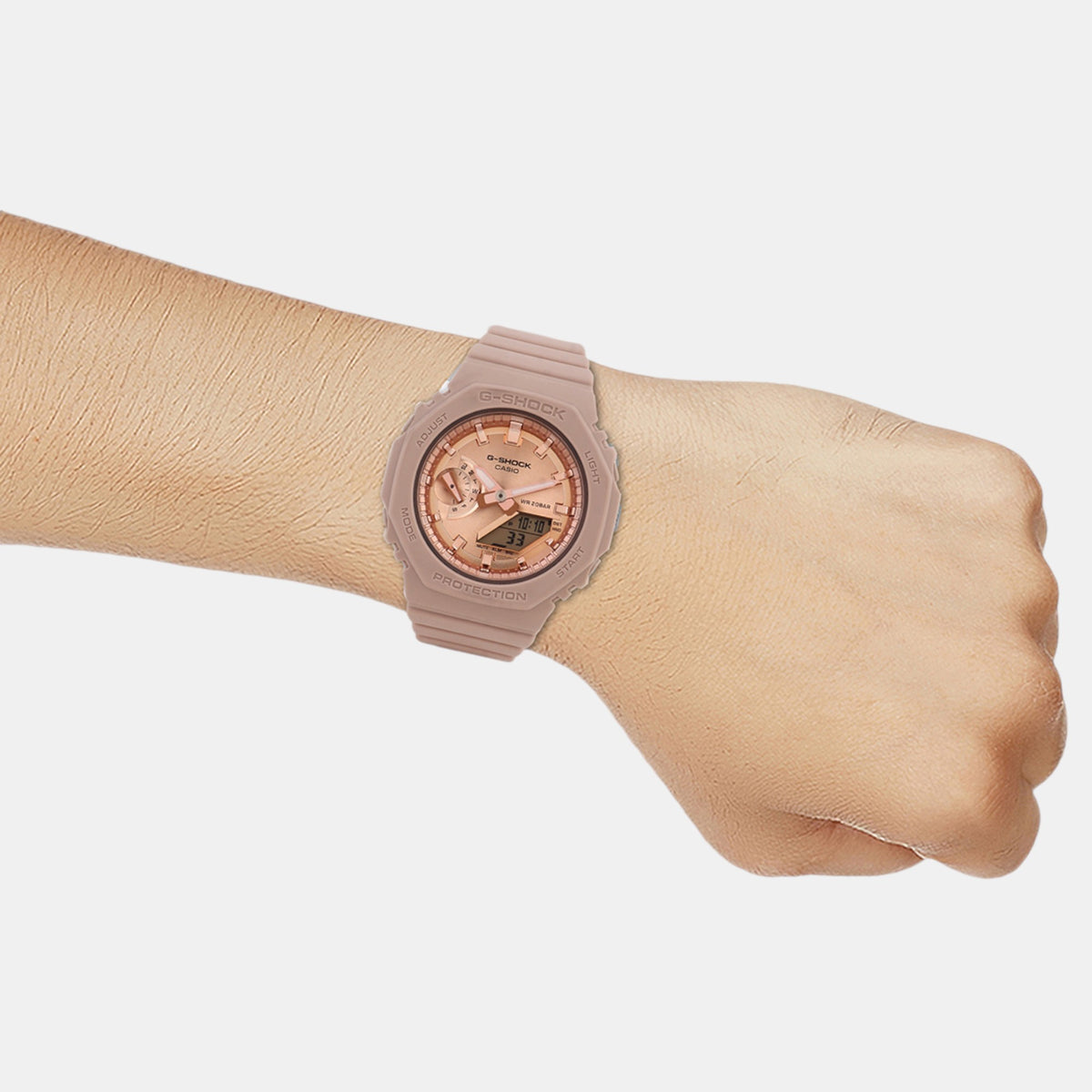 G-Shock Women Quartz Rose Gold Dial Analog-Digital Resin Watch G1460