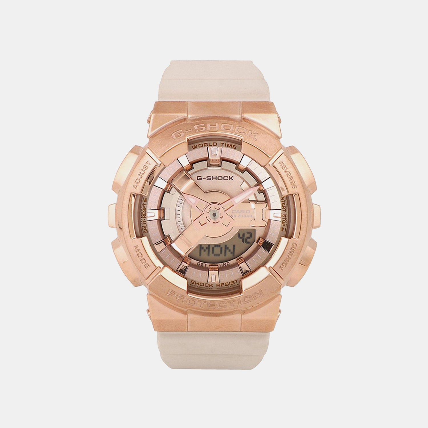 G-Shock Women Quartz Rose Gold Dial Analog-Digital Resin Watch G1462