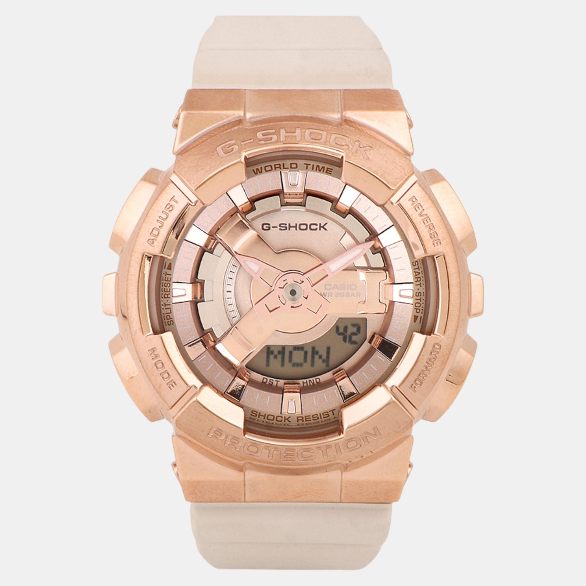 G-Shock Women Quartz Rose Gold Dial Analog-Digital Resin Watch G1462