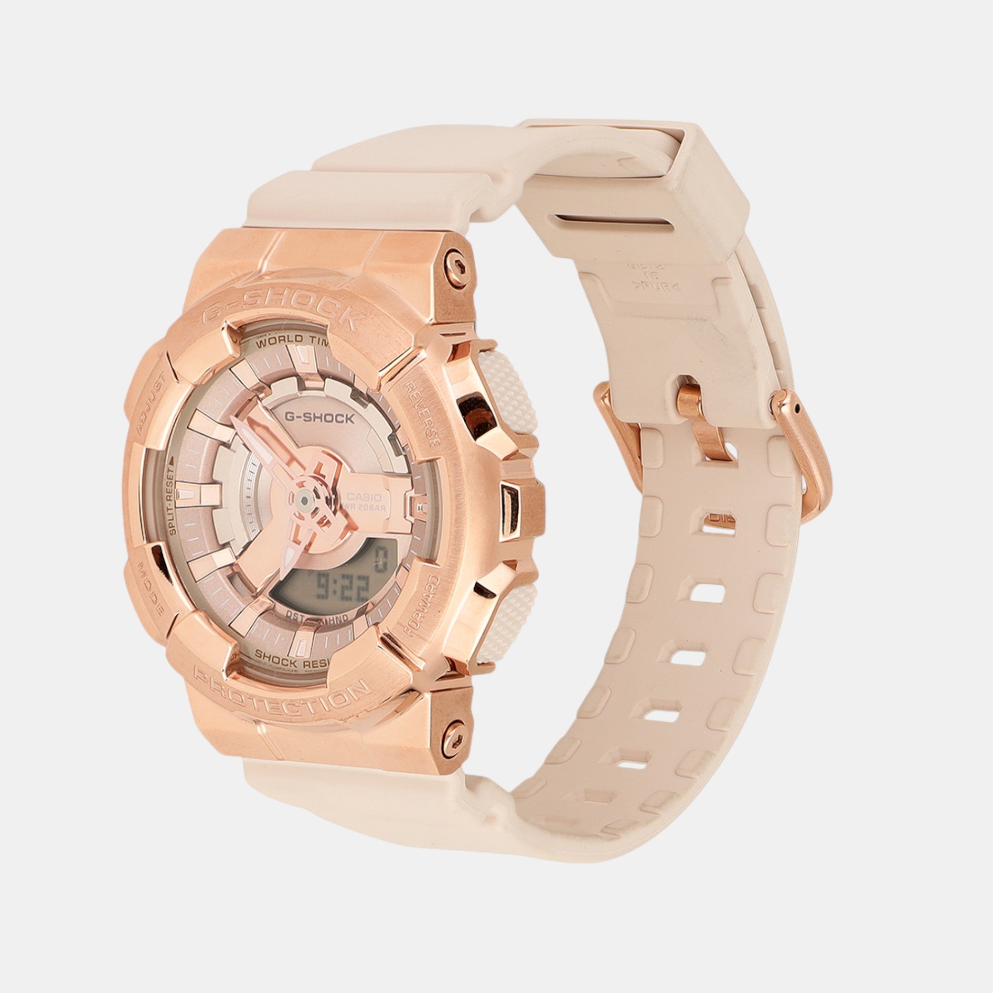 G-Shock Women Quartz Rose Gold Dial Analog-Digital Resin Watch G1462