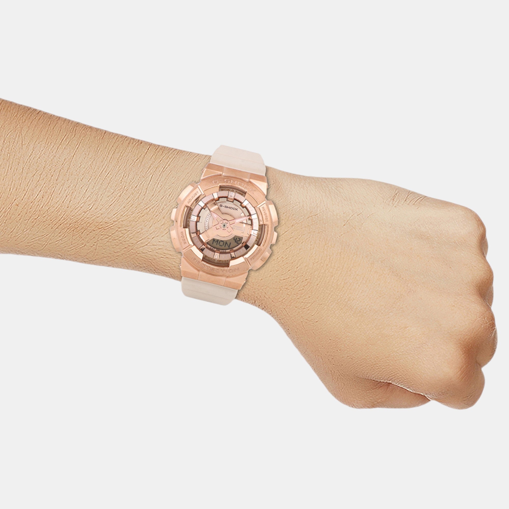 G-Shock Women Quartz Rose Gold Dial Analog-Digital Resin Watch G1462