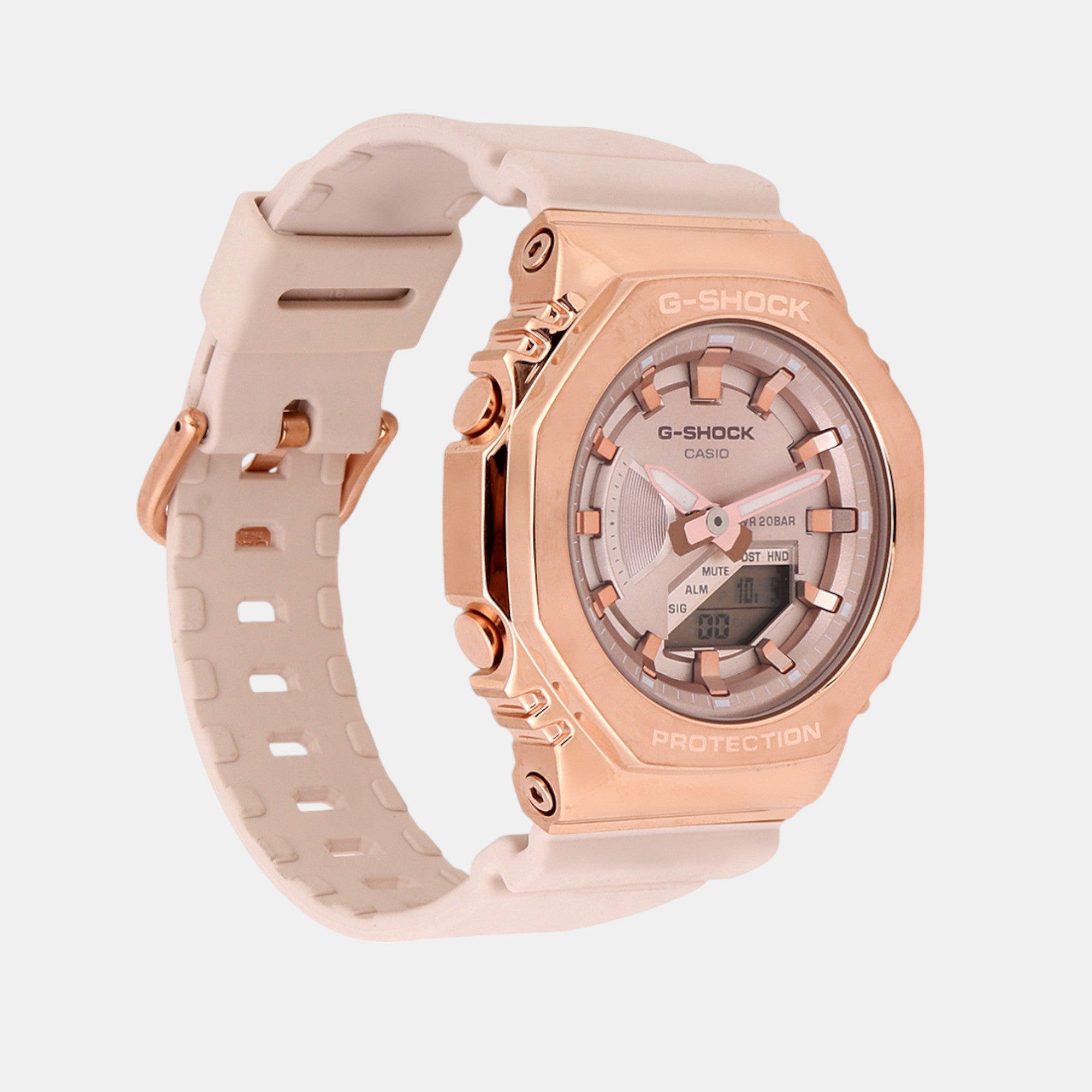 G-Shock Women Quartz Rose Gold Dial Analog-Digital Resin Watch G1463