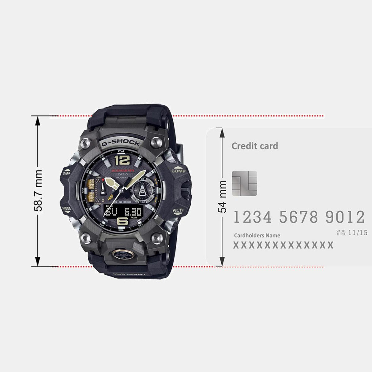 G-Shock Men Solar Black Dial Analog-Digital Resin Watch G1473