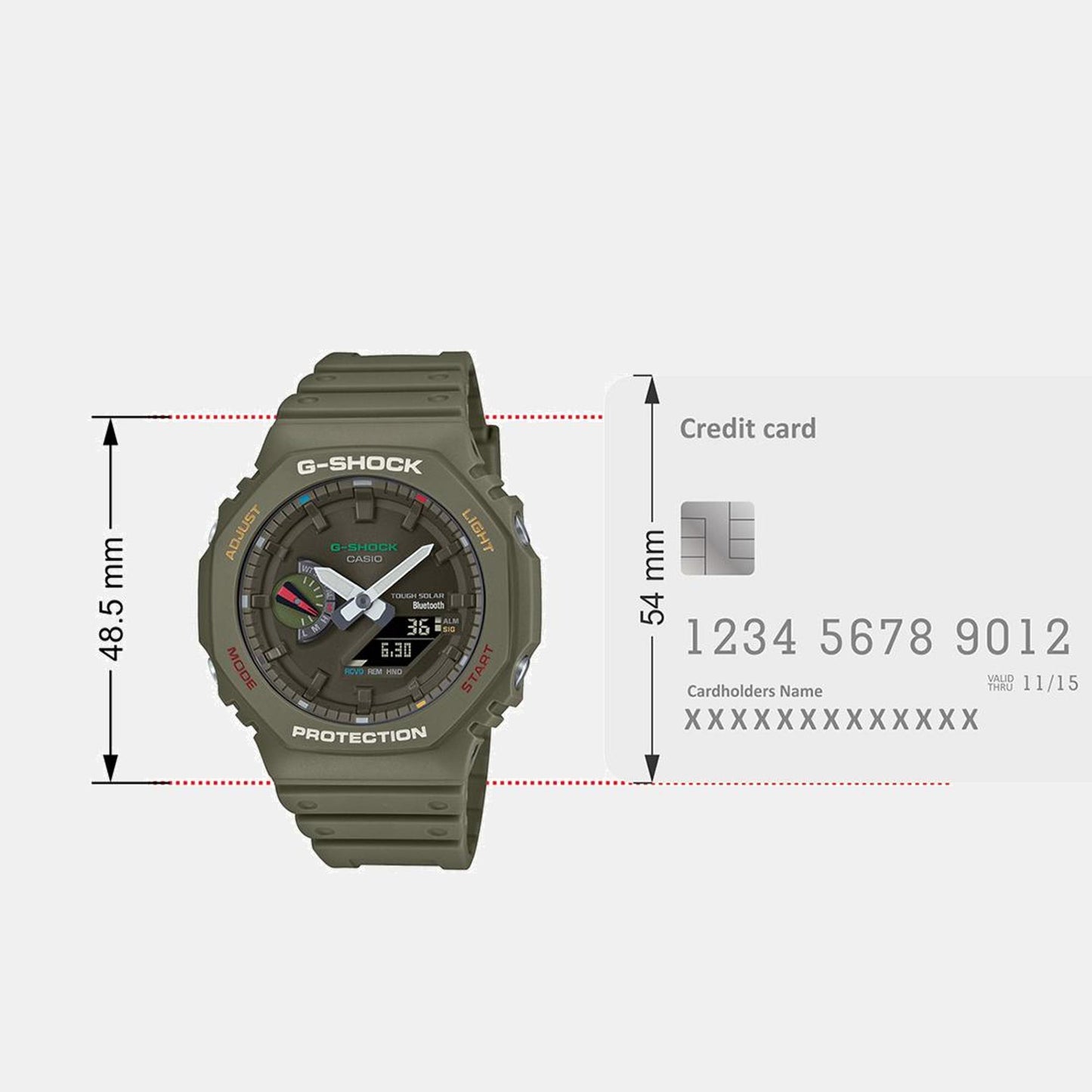 G-Shock Men Quartz Green Dial Analog-Digital Resin Watch G1477