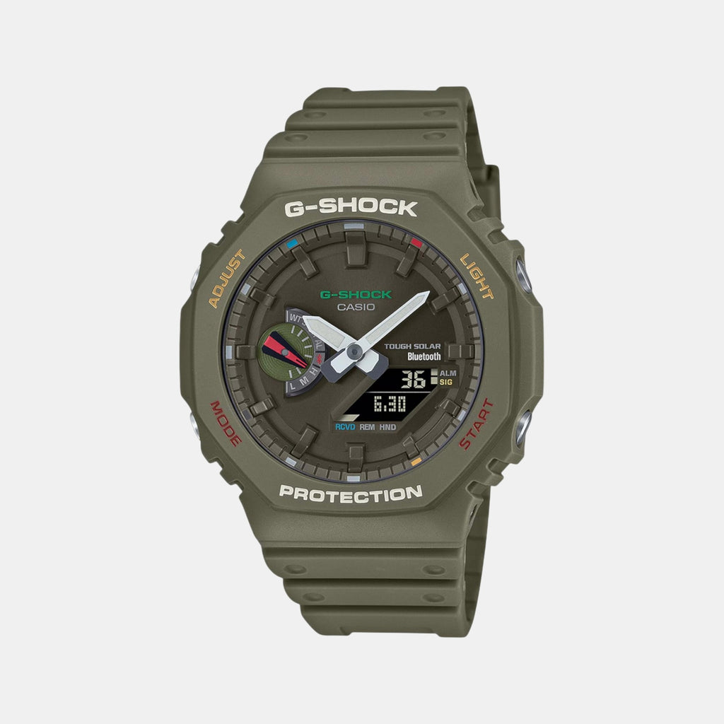 G-Shock Men Quartz Green Dial Analog-Digital Resin Watch G1477