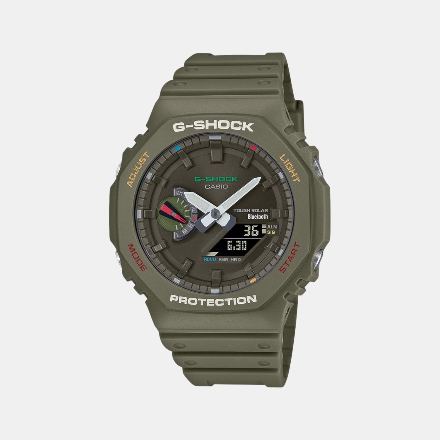 G-Shock Men Quartz Green Dial Analog-Digital Resin Watch G1477