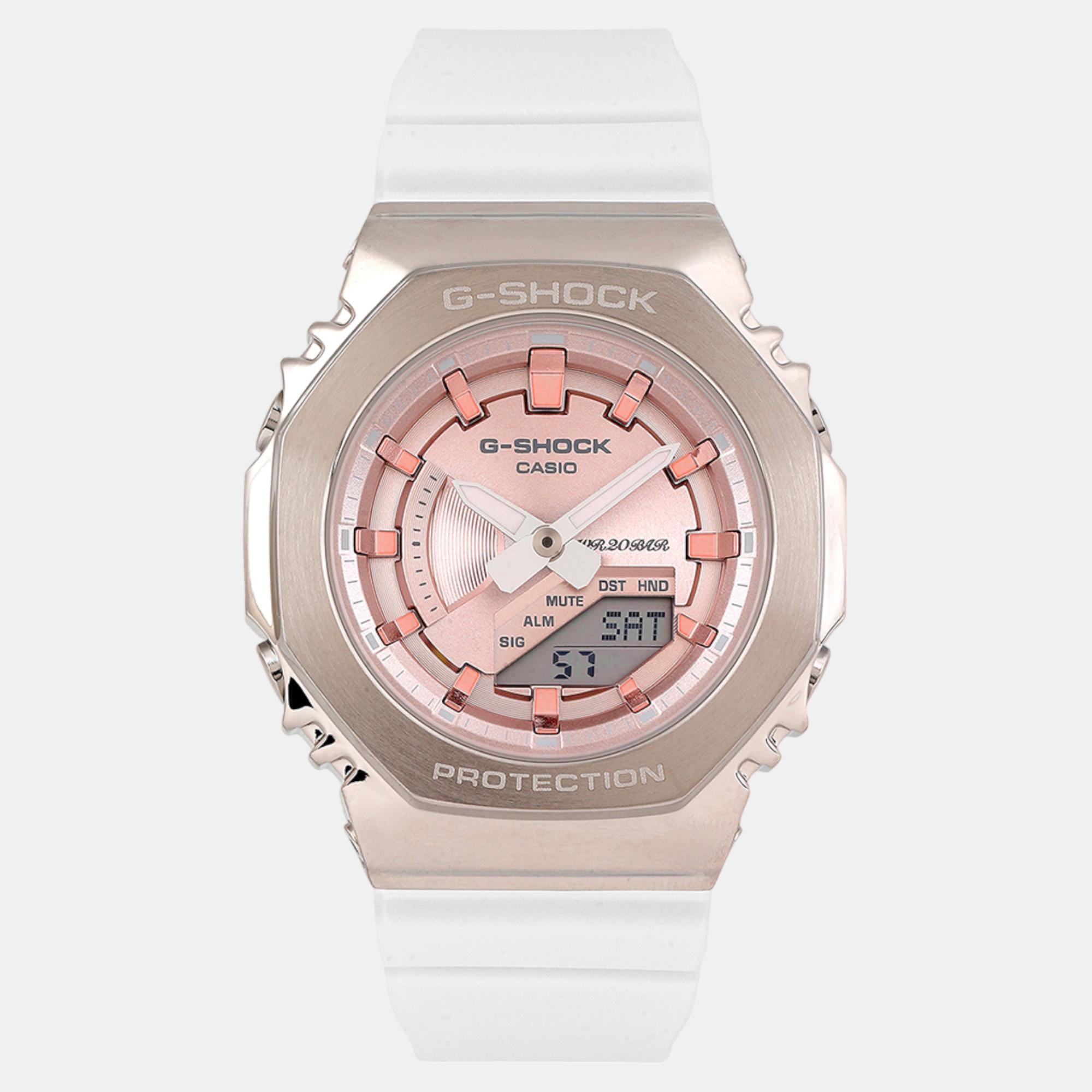 G-Shock Women Quartz Rose Gold Dial Analog-Digital Resin Watch G1490