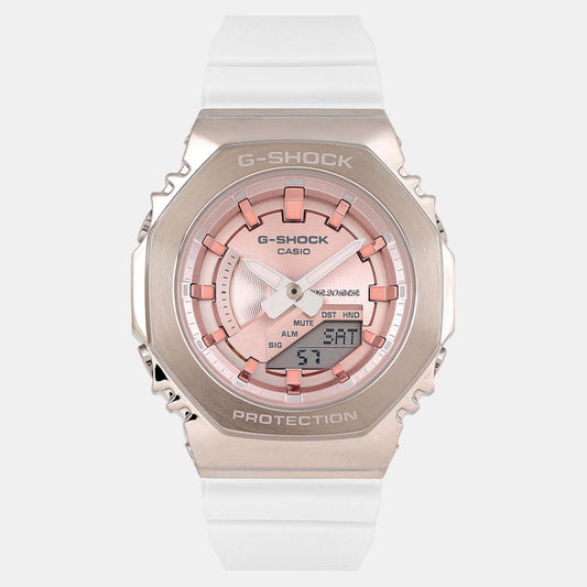 G-Shock Women Quartz Rose Gold Dial Analog-Digital Resin Watch G1490