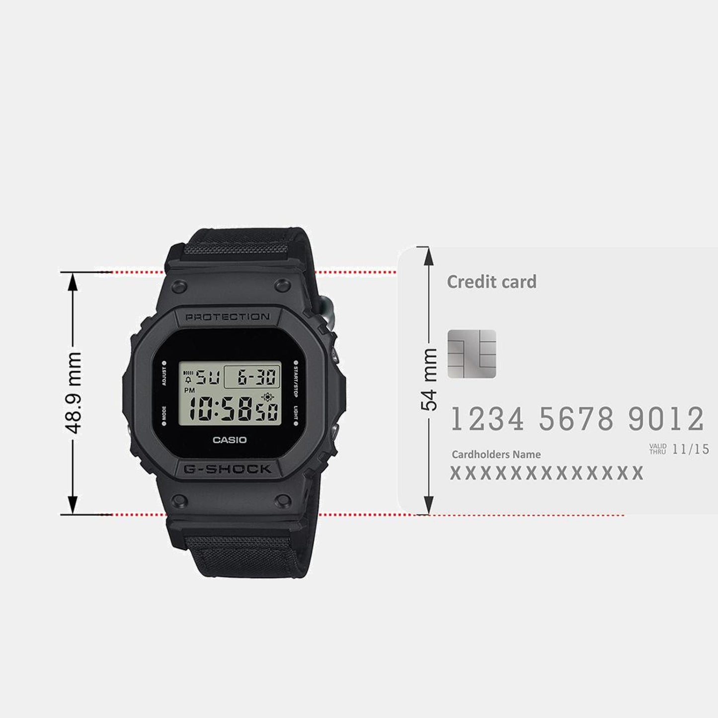 G-Shock Men Quartz Black Dial Digital Fabric Watch G1512