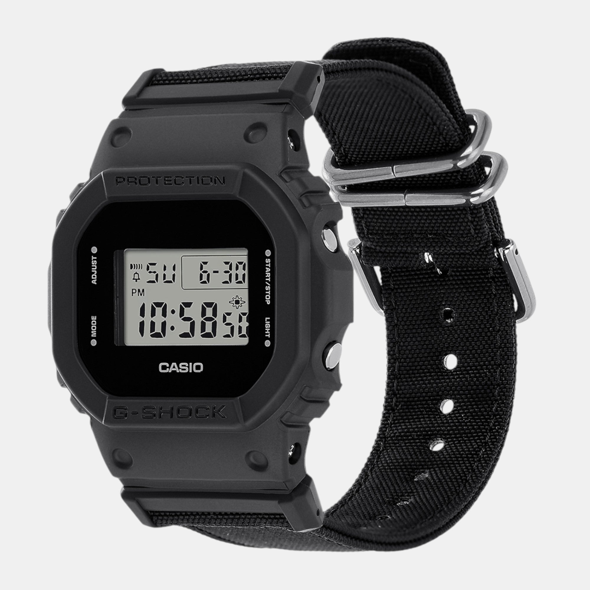 G-Shock Men Quartz Black Dial Digital Fabric Watch G1512