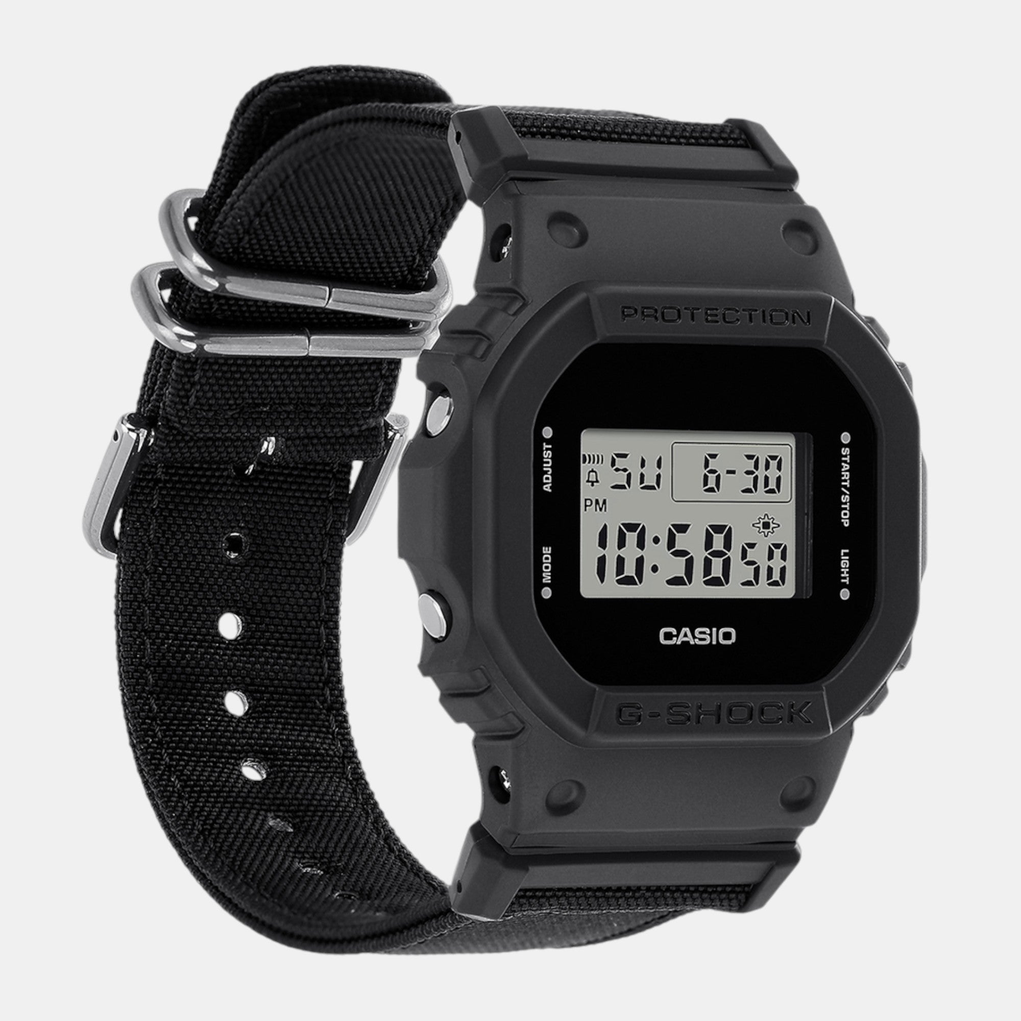 G-Shock Men Quartz Black Dial Digital Fabric Watch G1512