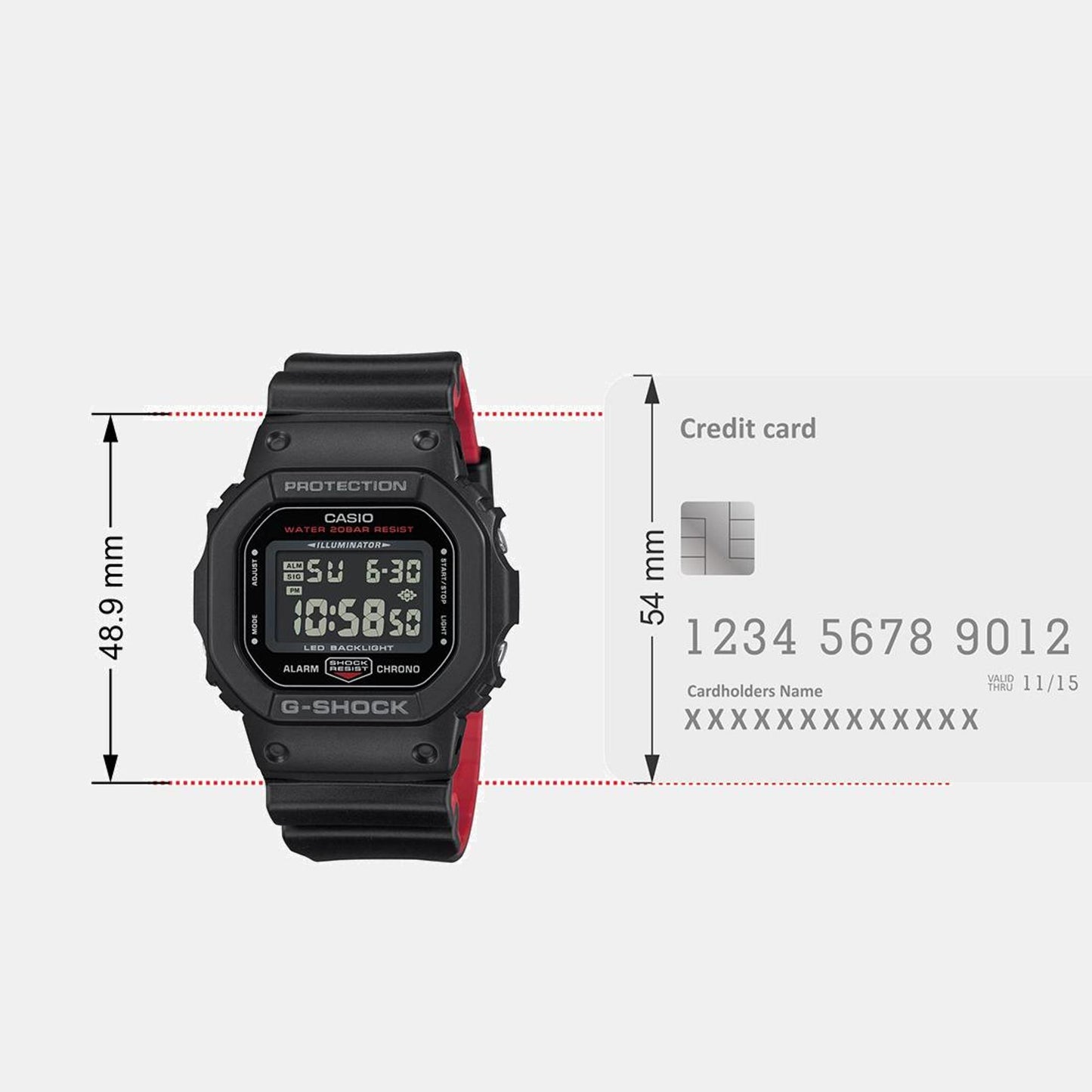 G-Shock Men Quartz Black Dial Digital Resin Watch G1515