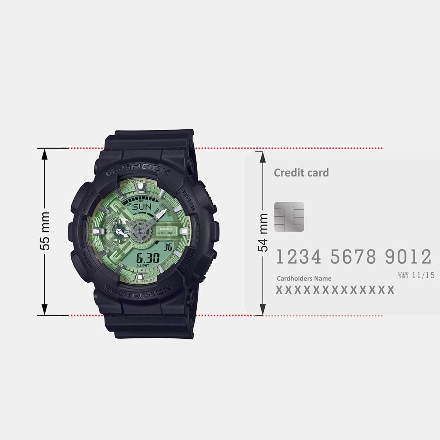 G-Shock Men Quartz Green Dial Analog-Digital Resin Watch G1519