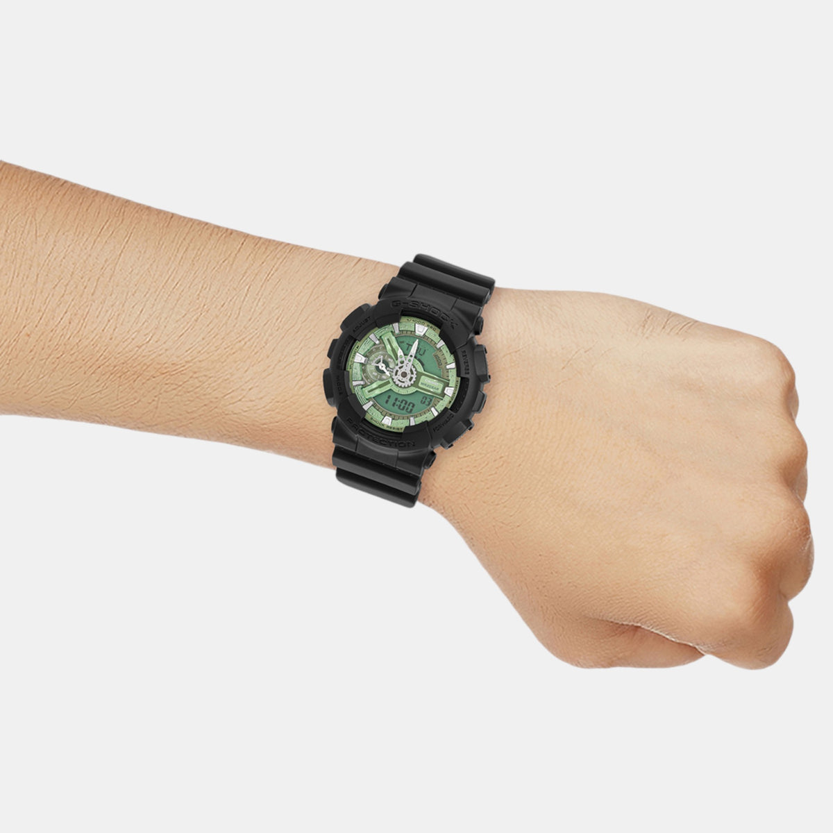G-Shock Men Quartz Green Dial Analog-Digital Resin Watch G1519