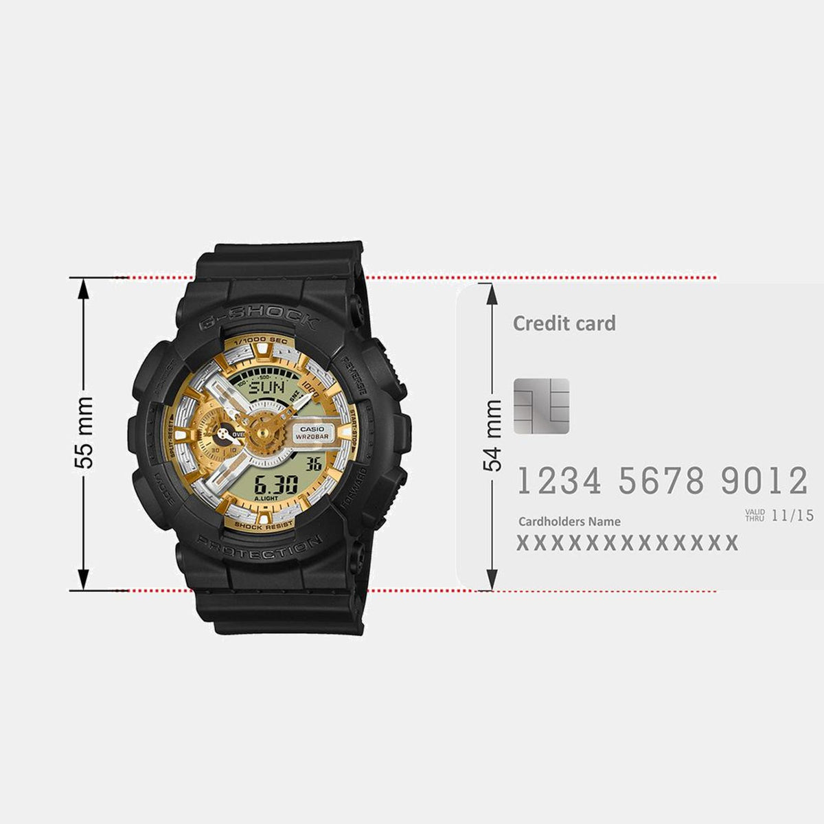 G-Shock Men Quartz Gold Dial Analog-Digital Resin Watch G1520