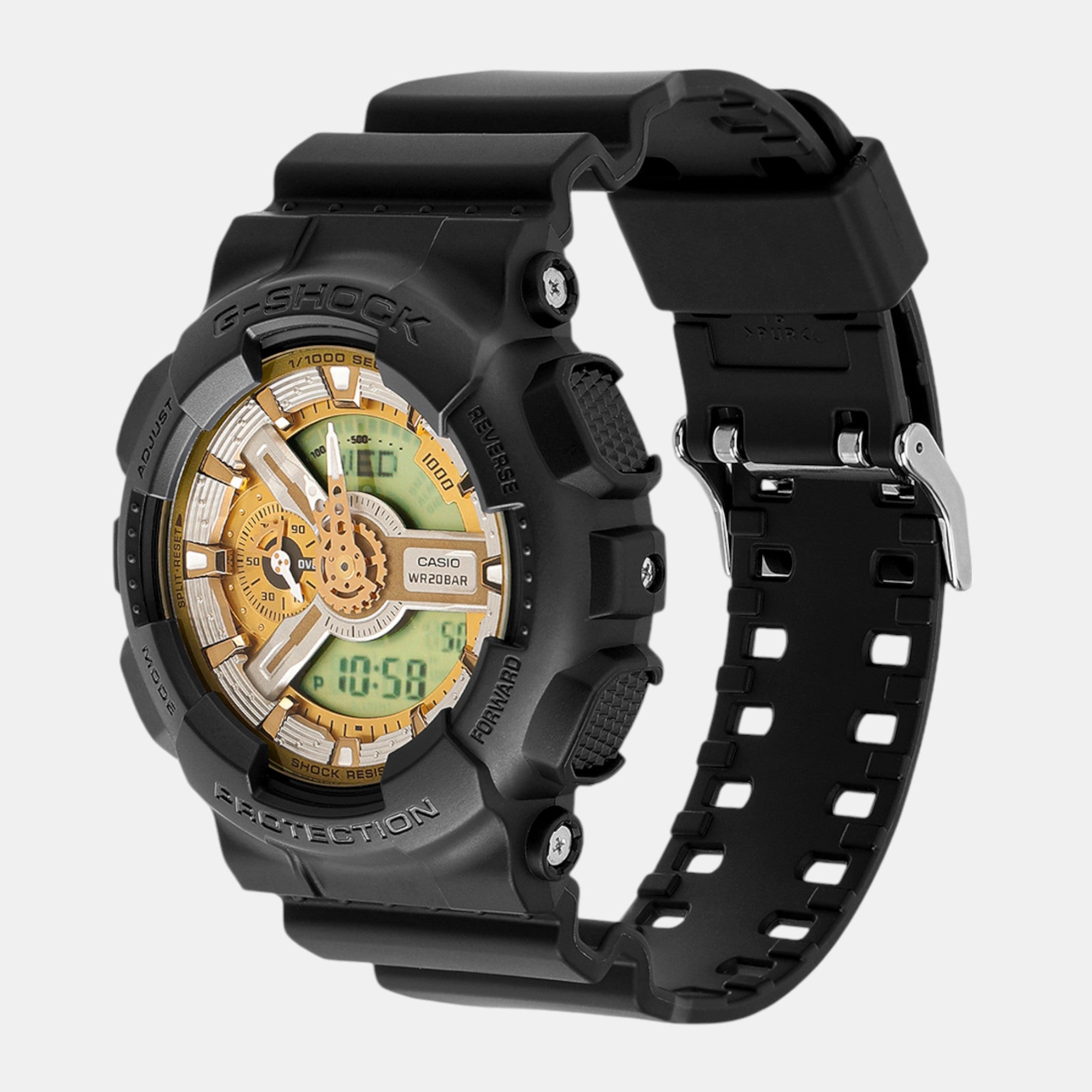 G-Shock Men Quartz Gold Dial Analog-Digital Resin Watch G1520