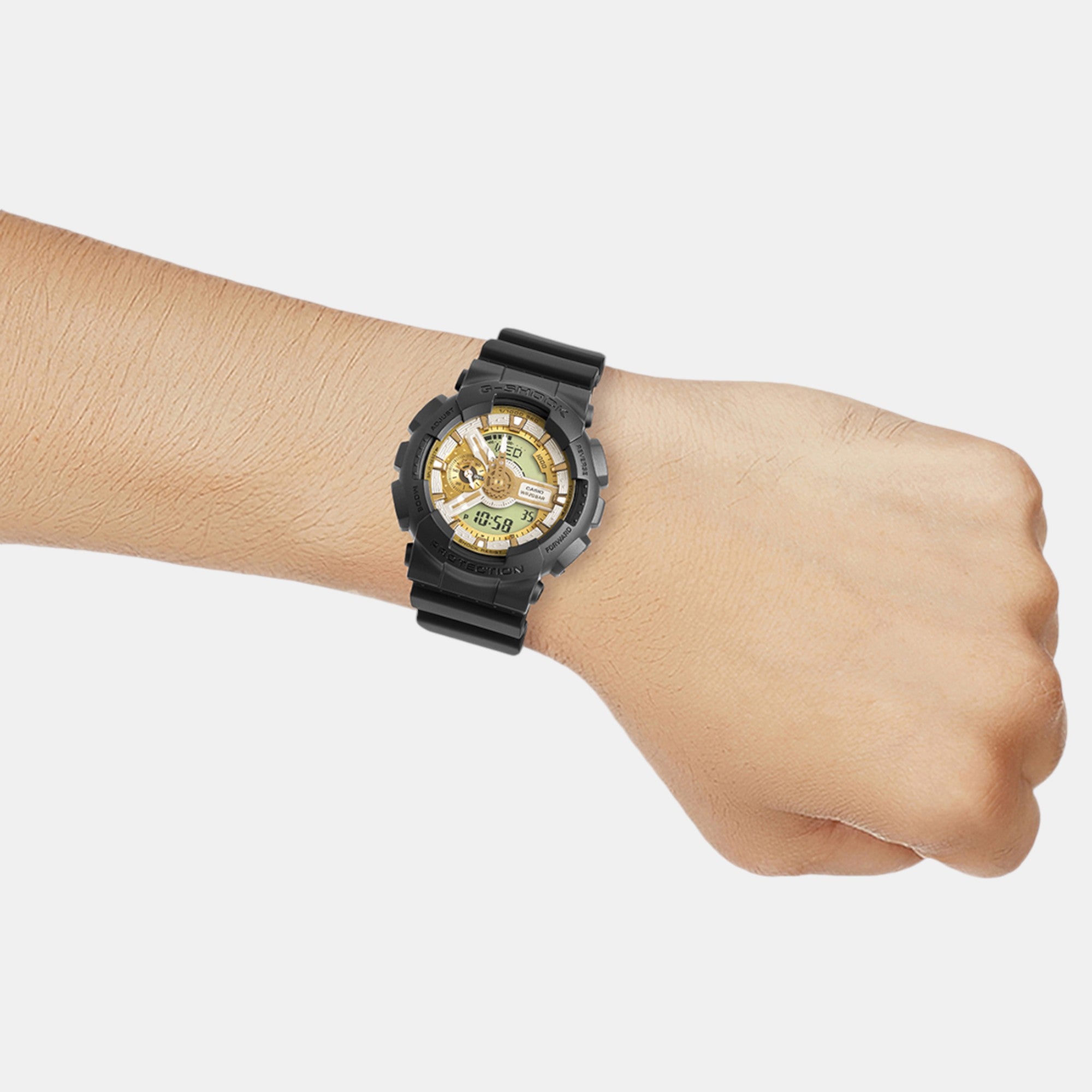 G-Shock Men Quartz Gold Dial Analog-Digital Resin Watch G1520