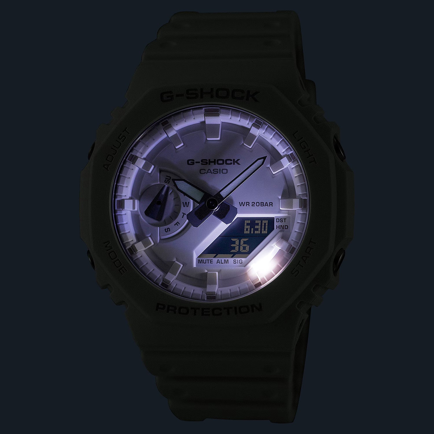 G-Shock Men Quartz White Dial Analog-Digital Resin Watch G1522