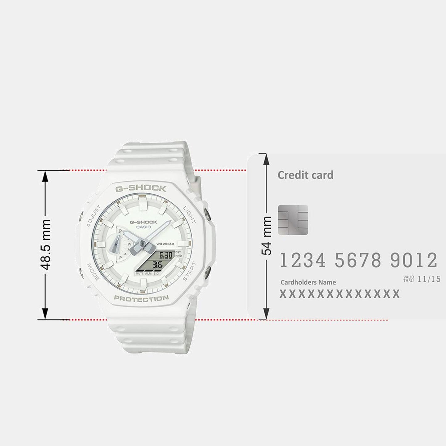 G-Shock Men Quartz White Dial Analog-Digital Resin Watch G1522