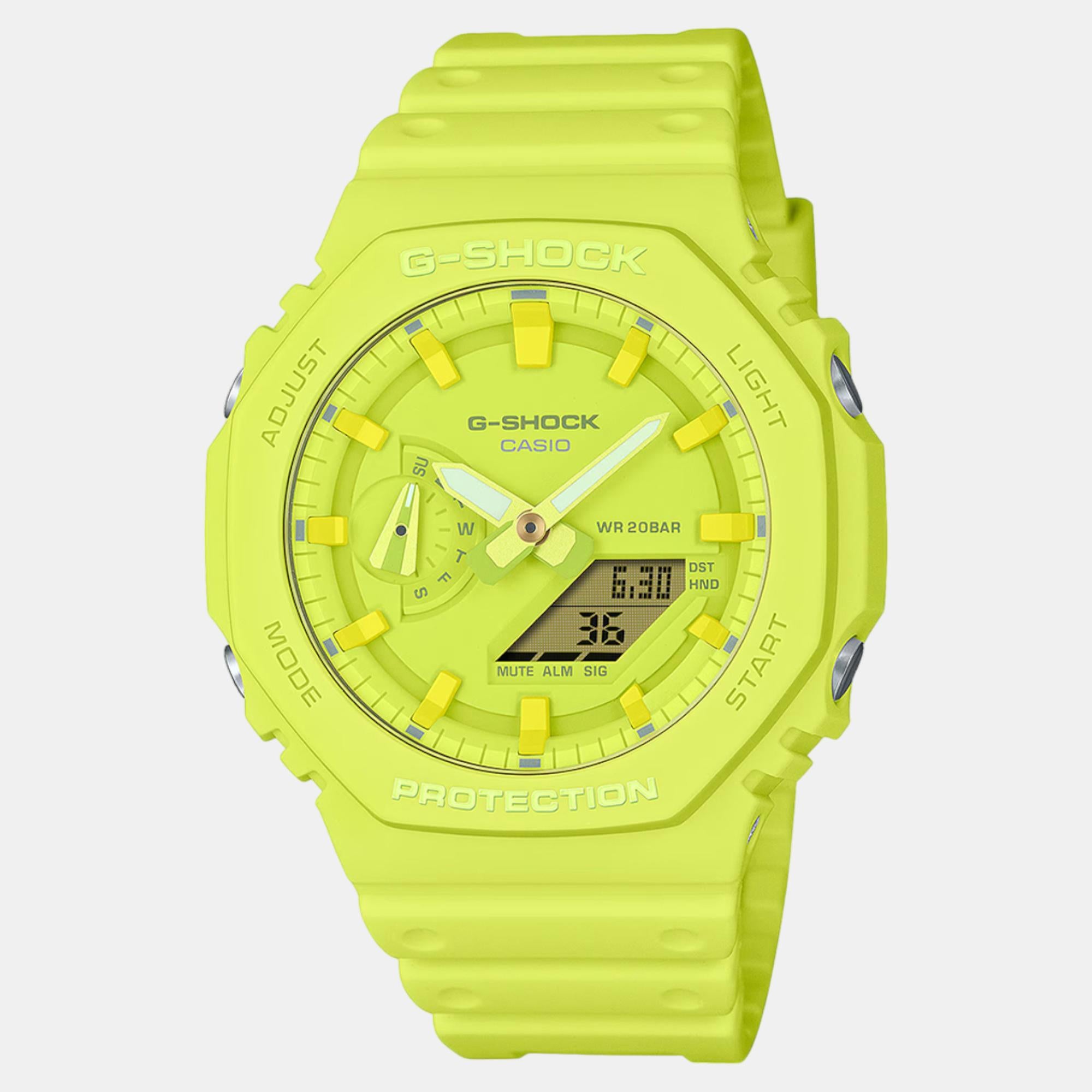 G-Shock Men Quartz Yellow Dial Analog-Digital Resin Watch G1523