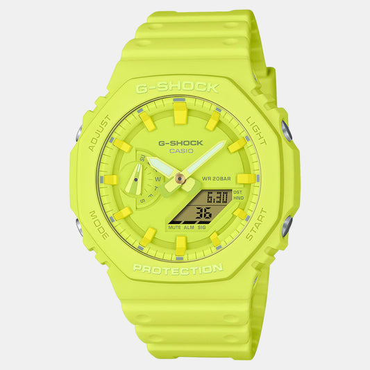 G-Shock Men Quartz Yellow Dial Analog-Digital Resin Watch G1523