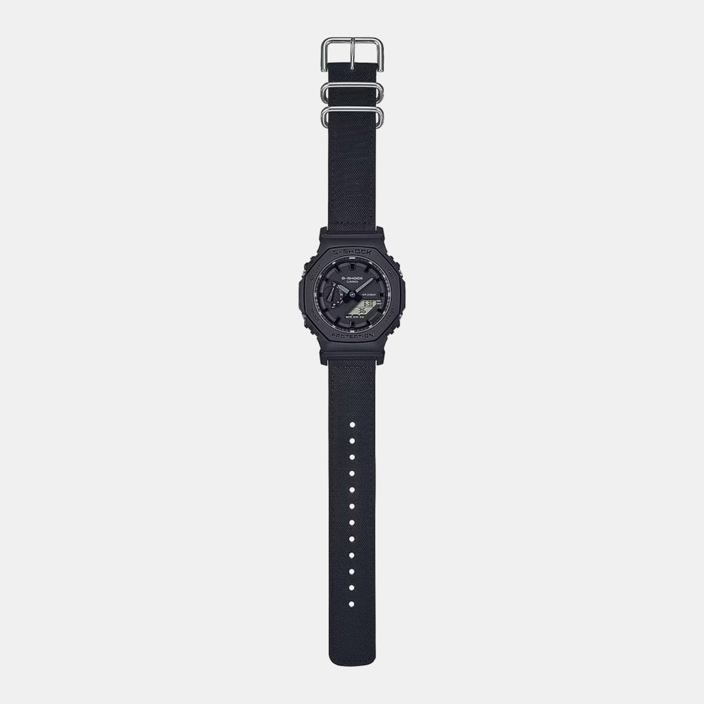 G-Shock Men Quartz Black Dial Analog-Digital Fabric Watch G1524