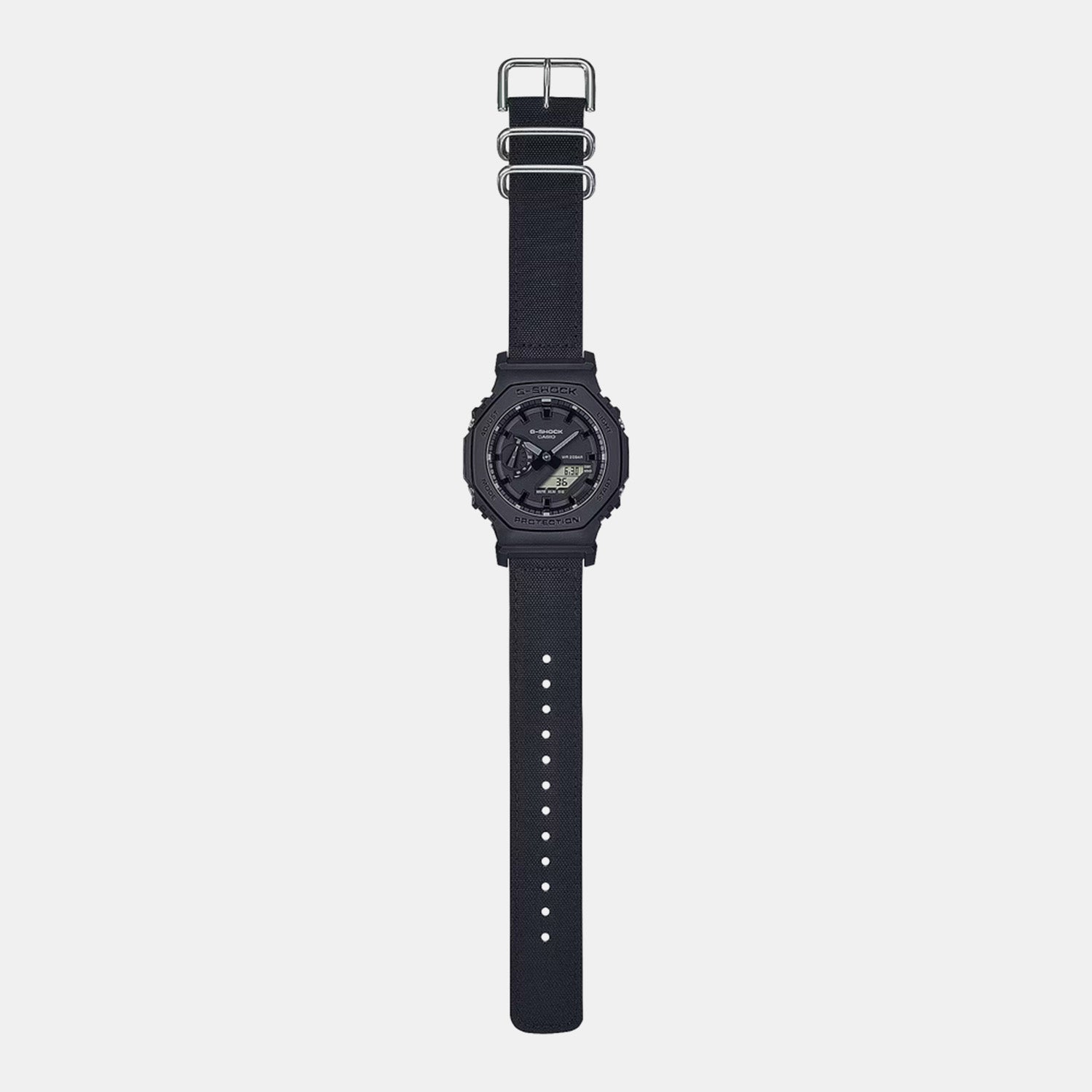 G-Shock Men Quartz Black Dial Analog-Digital Fabric Watch G1524