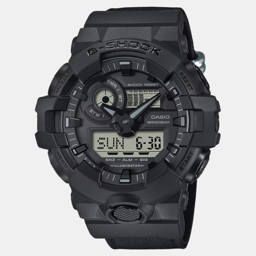 G-Shock Men Quartz Black Dial Analog-Digital Fabric Watch G1525