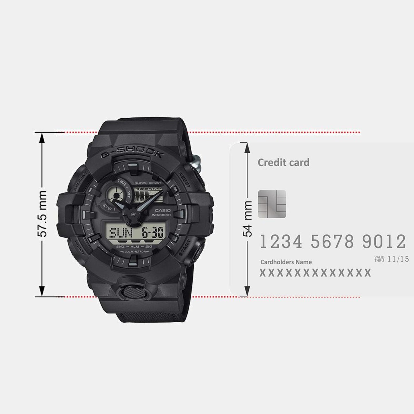 G-Shock Men Quartz Black Dial Analog-Digital Fabric Watch G1525