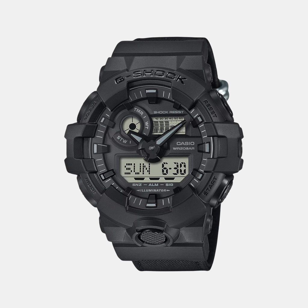 G-Shock Men Quartz Black Dial Analog-Digital Fabric Watch G1525